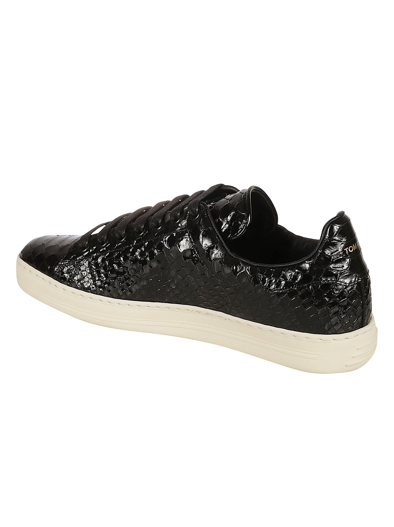 Shop Tom Ford Skinned Sneakers In Black