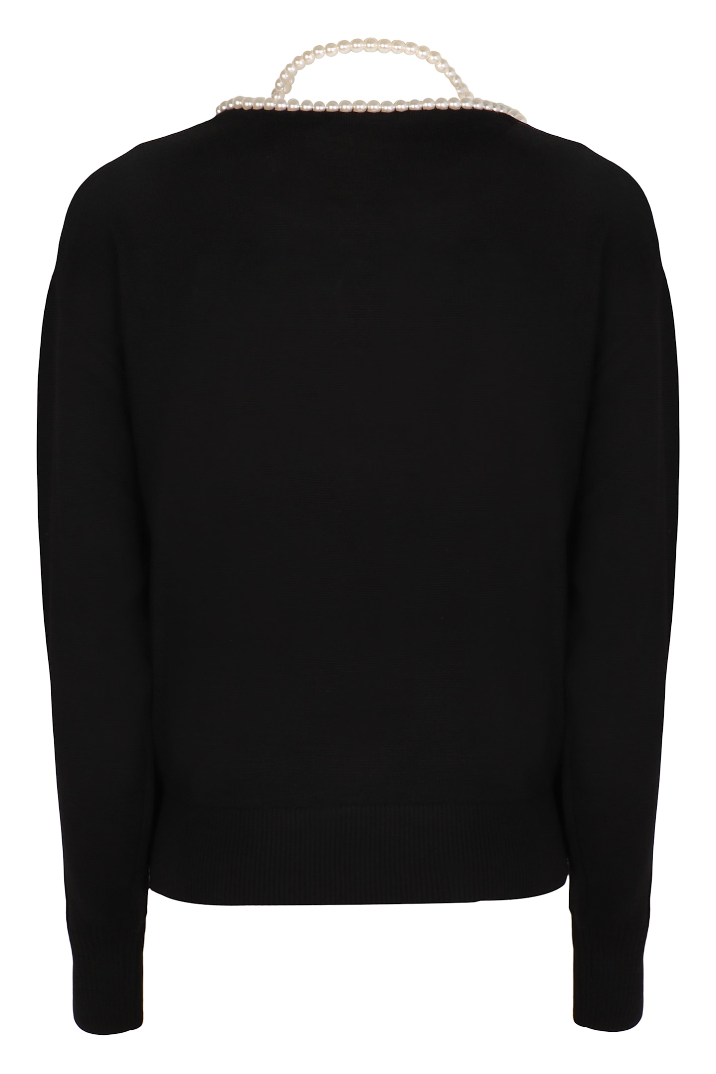 Zimmermann Crush Necklace-detailed Merino Wool Sweater In Black