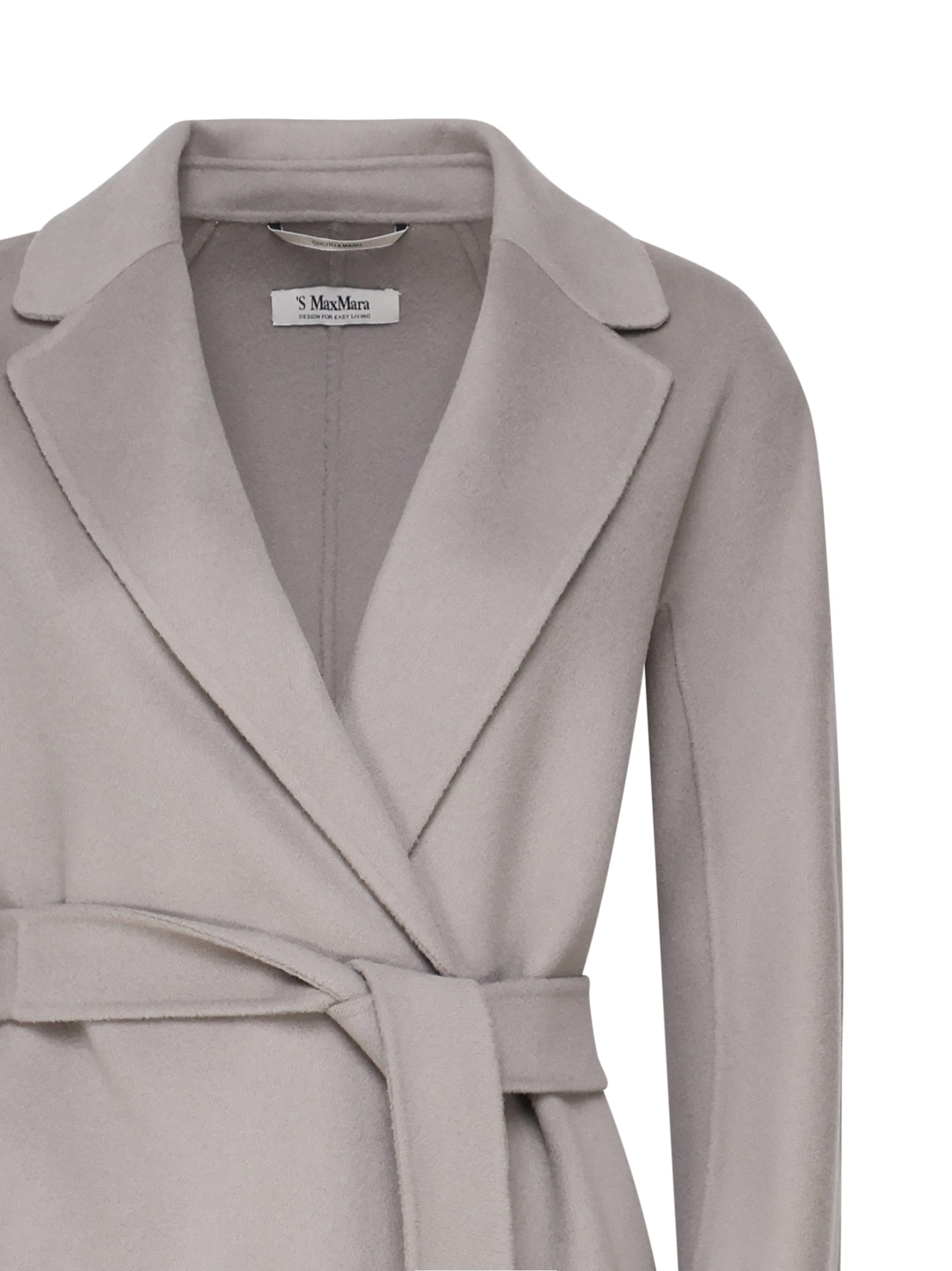 Shop 's Max Mara Esturia Dressing Gown Coat In Virgin Wool In Medium Grey