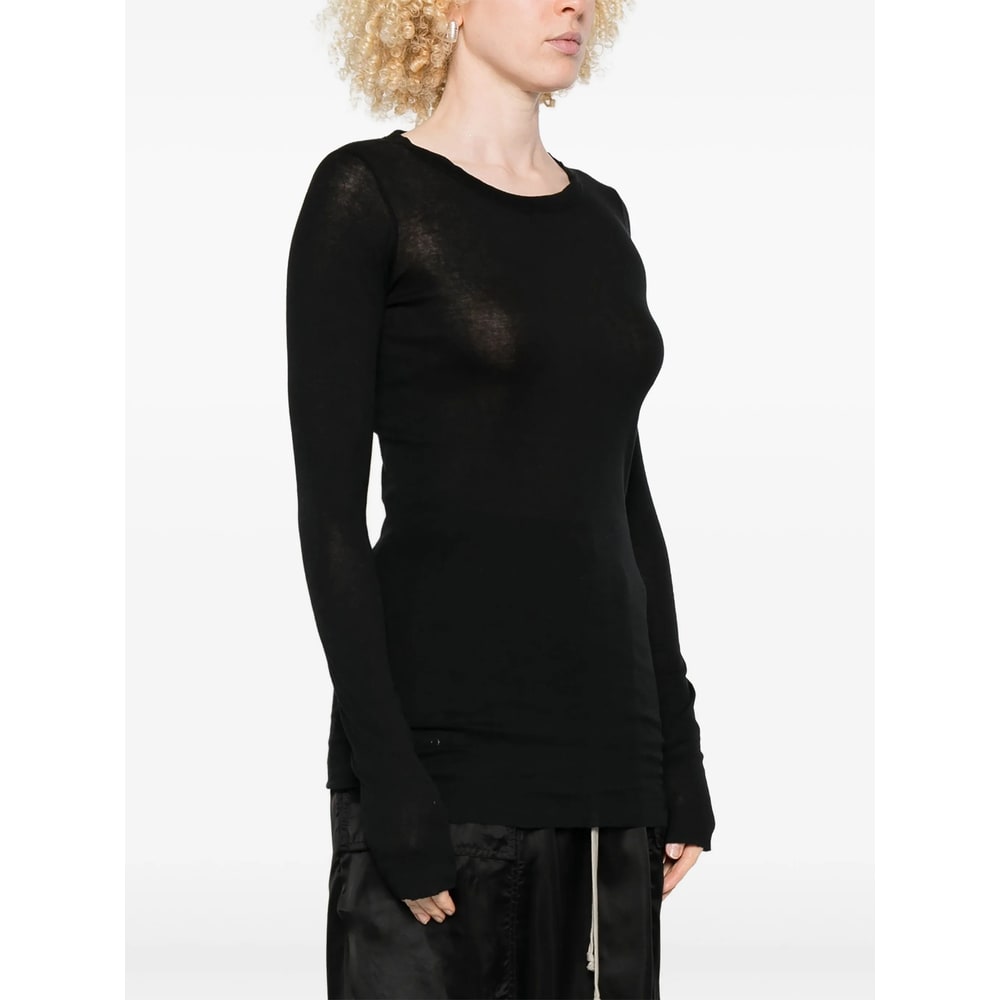 Rick Owens Cotton Semi-sheer T-shirt In Black