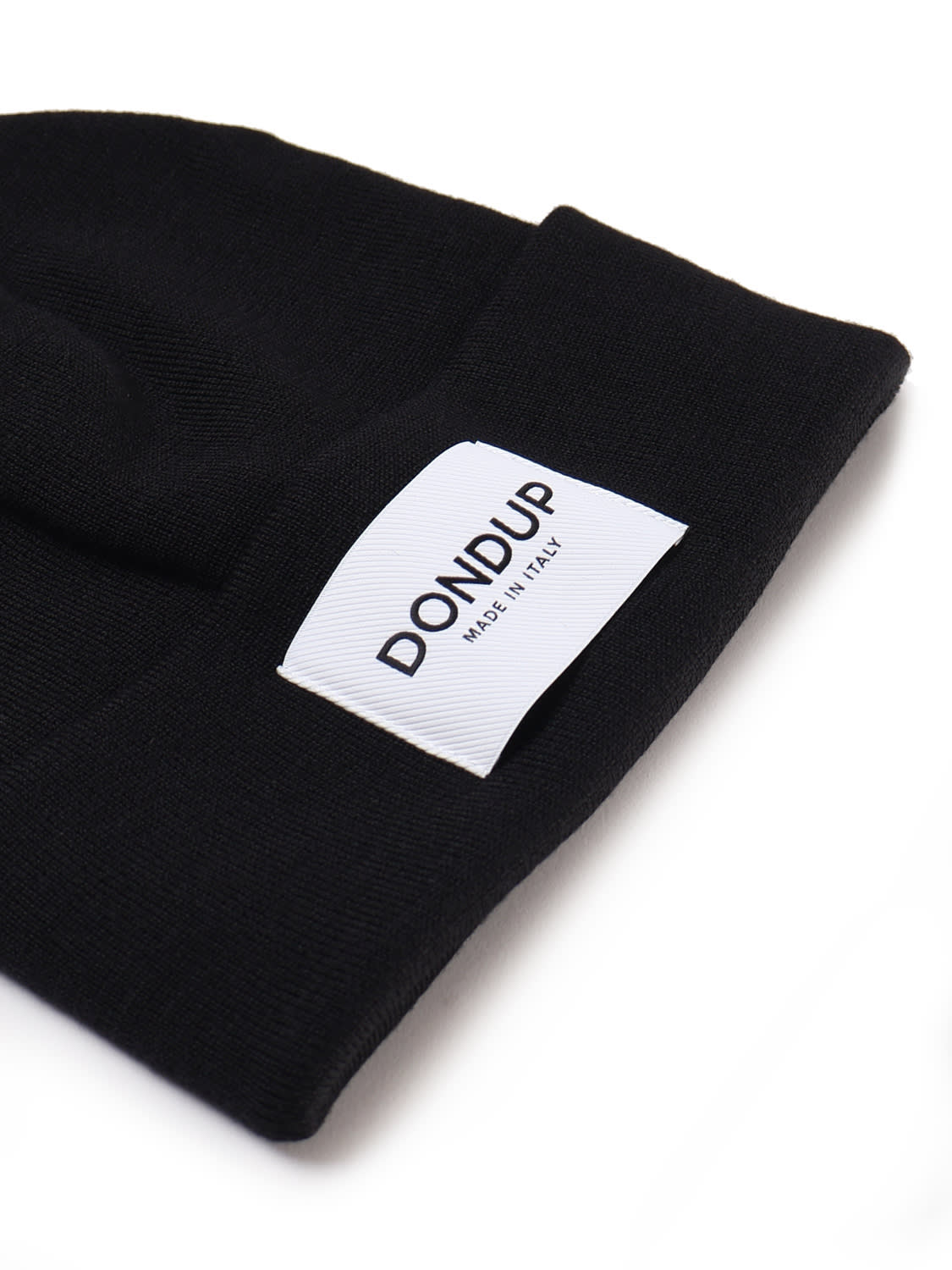 Dondup Beanie Hat With Applied Logo In Black