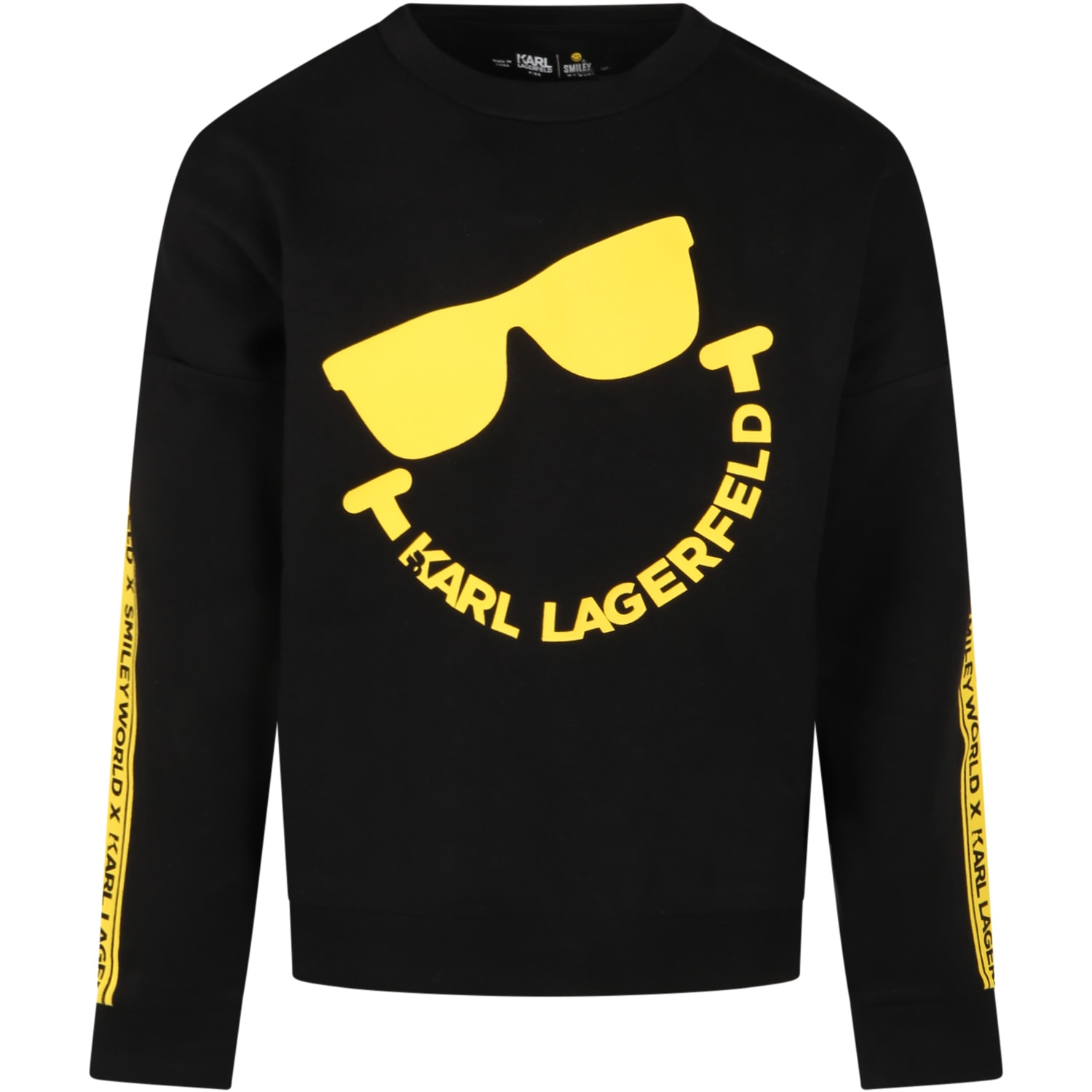 Karl Lagerfeld Kids Black Sweatshirt For Kids With Logo