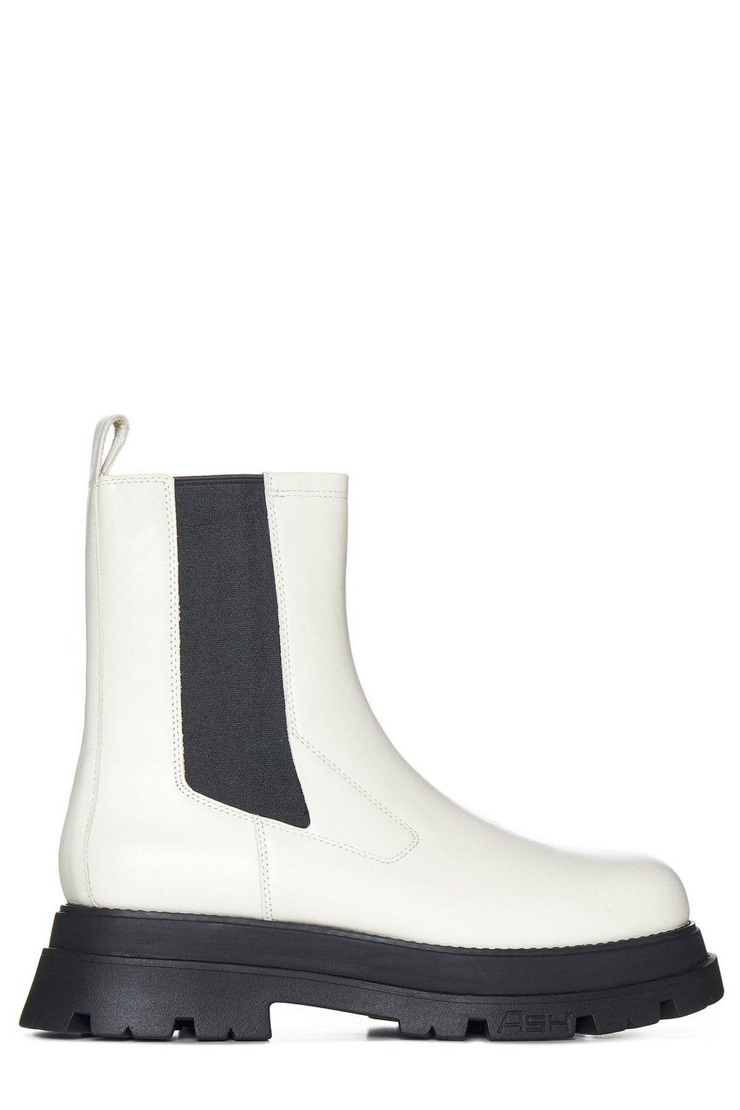 Ash Panelled Round Toe Boots