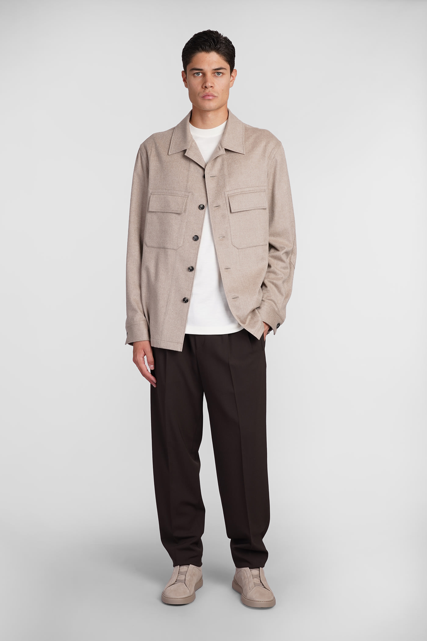 Shop Zegna Pants In Brown Polyester