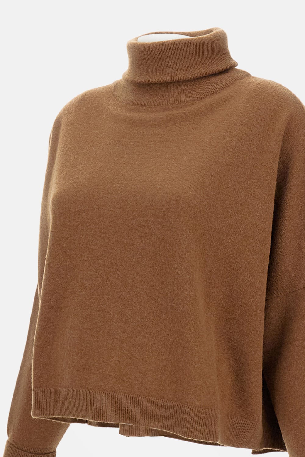 Dušan Cropped High Neck Sweater In Brown
