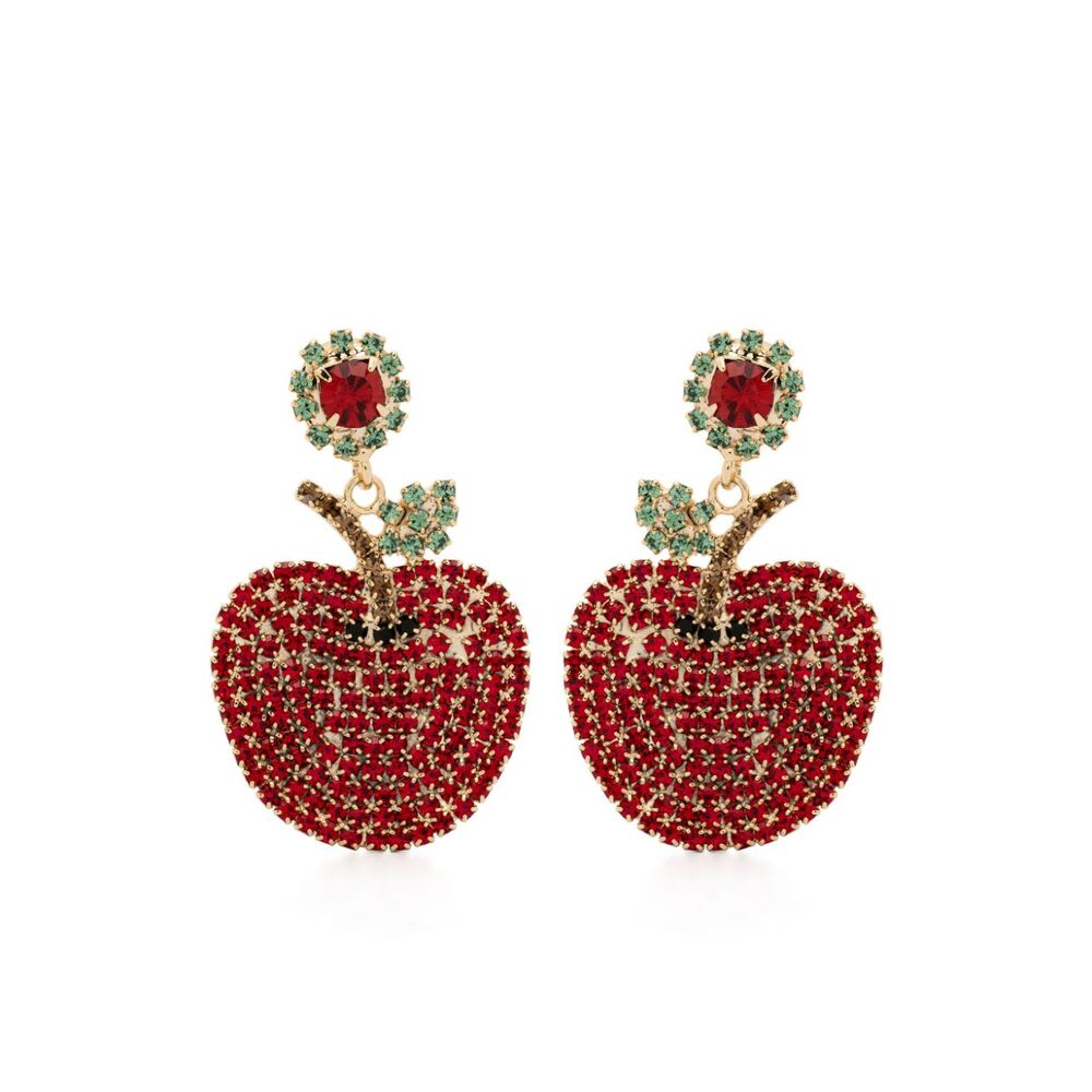 Shop Rosantica Earrings In Gold/red