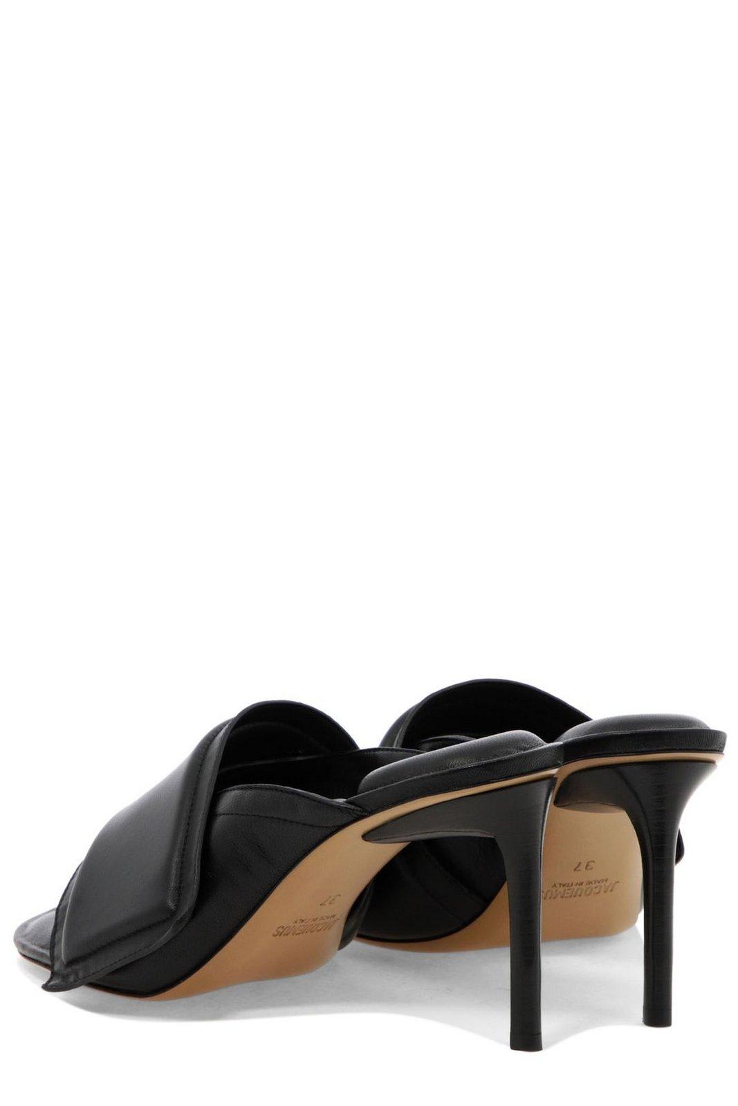 Jacquemus Les Mules Aqua Scuba Slide Stilettos In Black