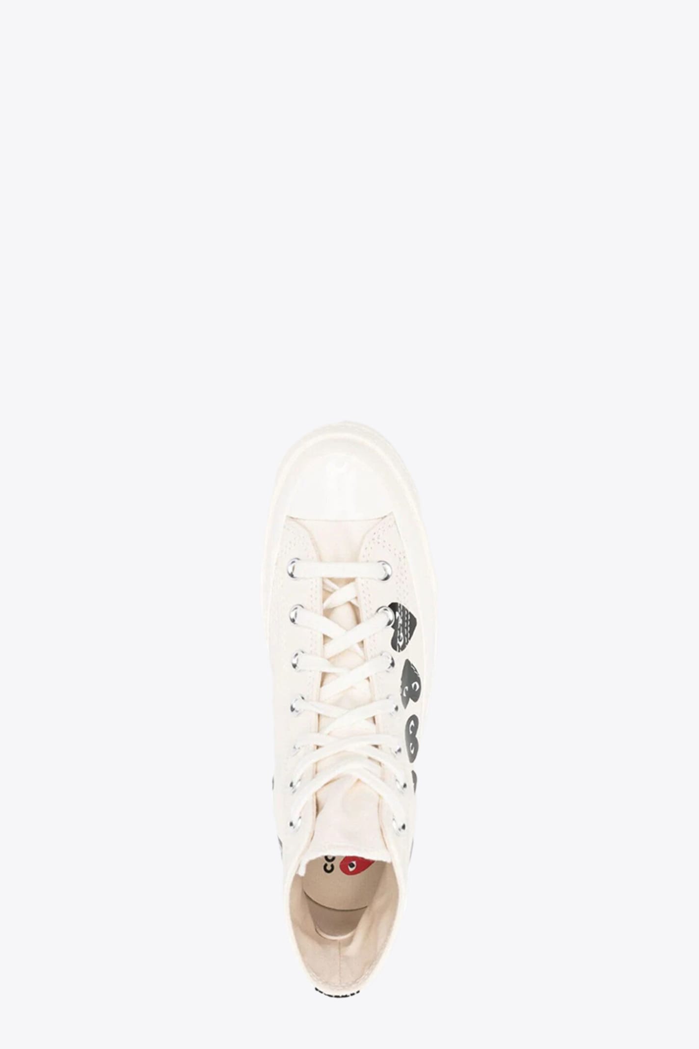 Shop Comme Des Garçons Play Multi Heart Ct70 Low Top Converse Collaboration Chuck Taylor 70s Off White Canvas High Sneaker In Bianco
