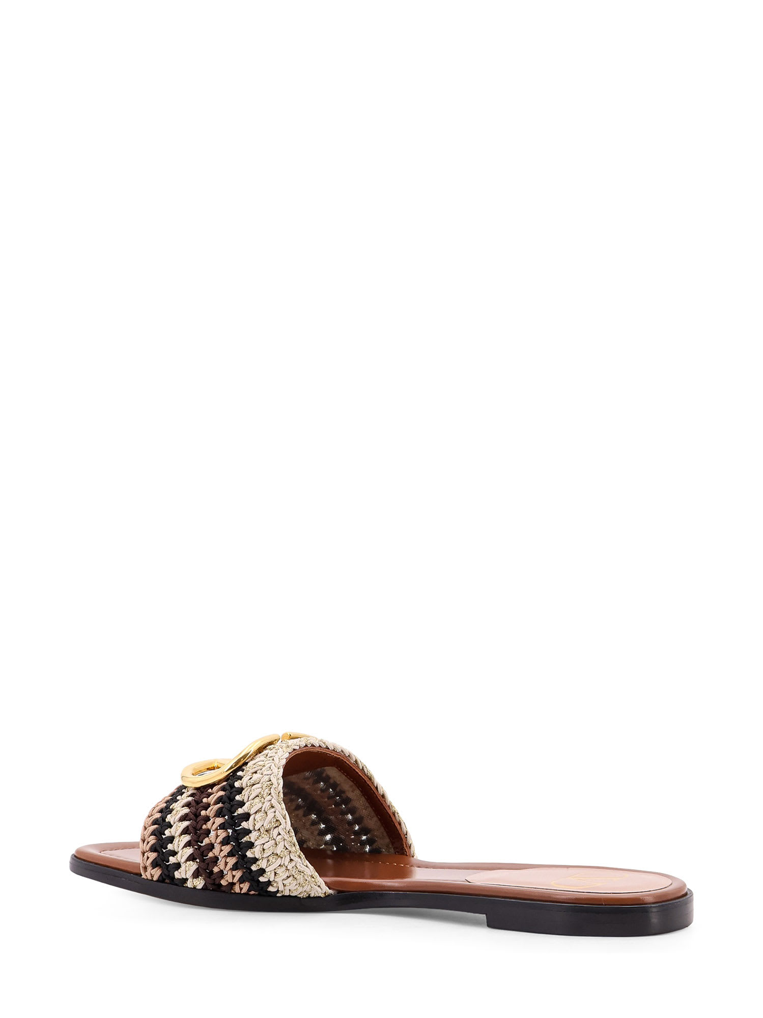 Shop Valentino Vlogo Signature Sandals In Brown