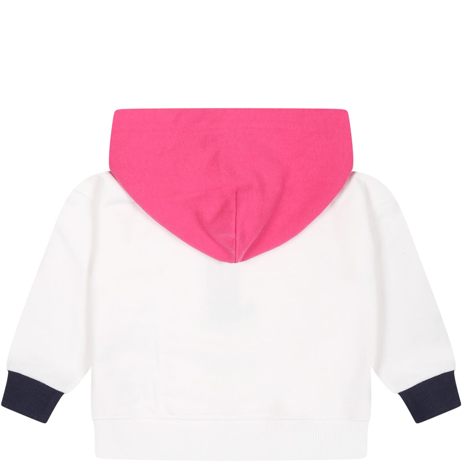 Shop Ralph Lauren White Sweatshirt For Baby Girl With Polo Bear