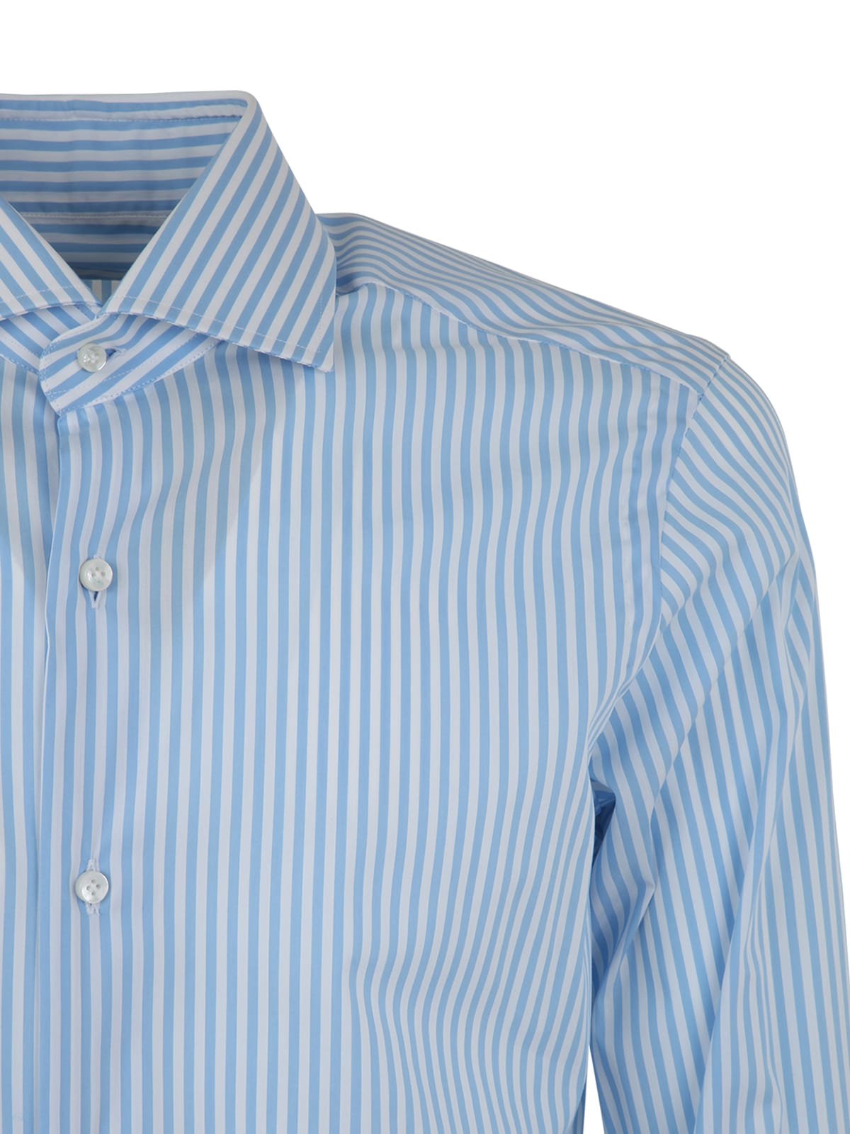 Shop Barba Napoli Large Stripe Shirt In Light Blue