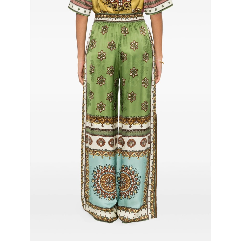 Alemais Contina Printed Jacquard Wide-leg Pants In Multi