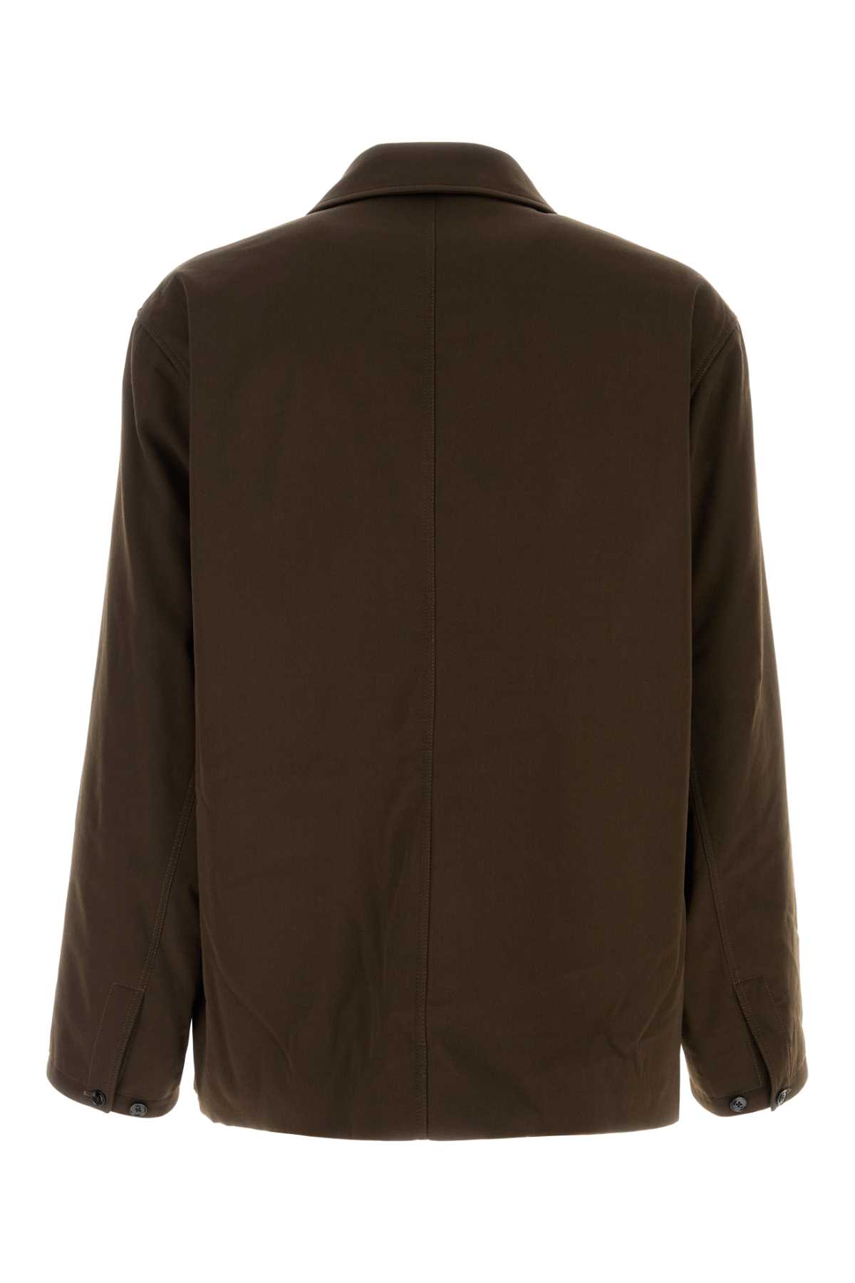 Shop Lemaire Dark Brown Wool Padded Jacket In Kobichabrown