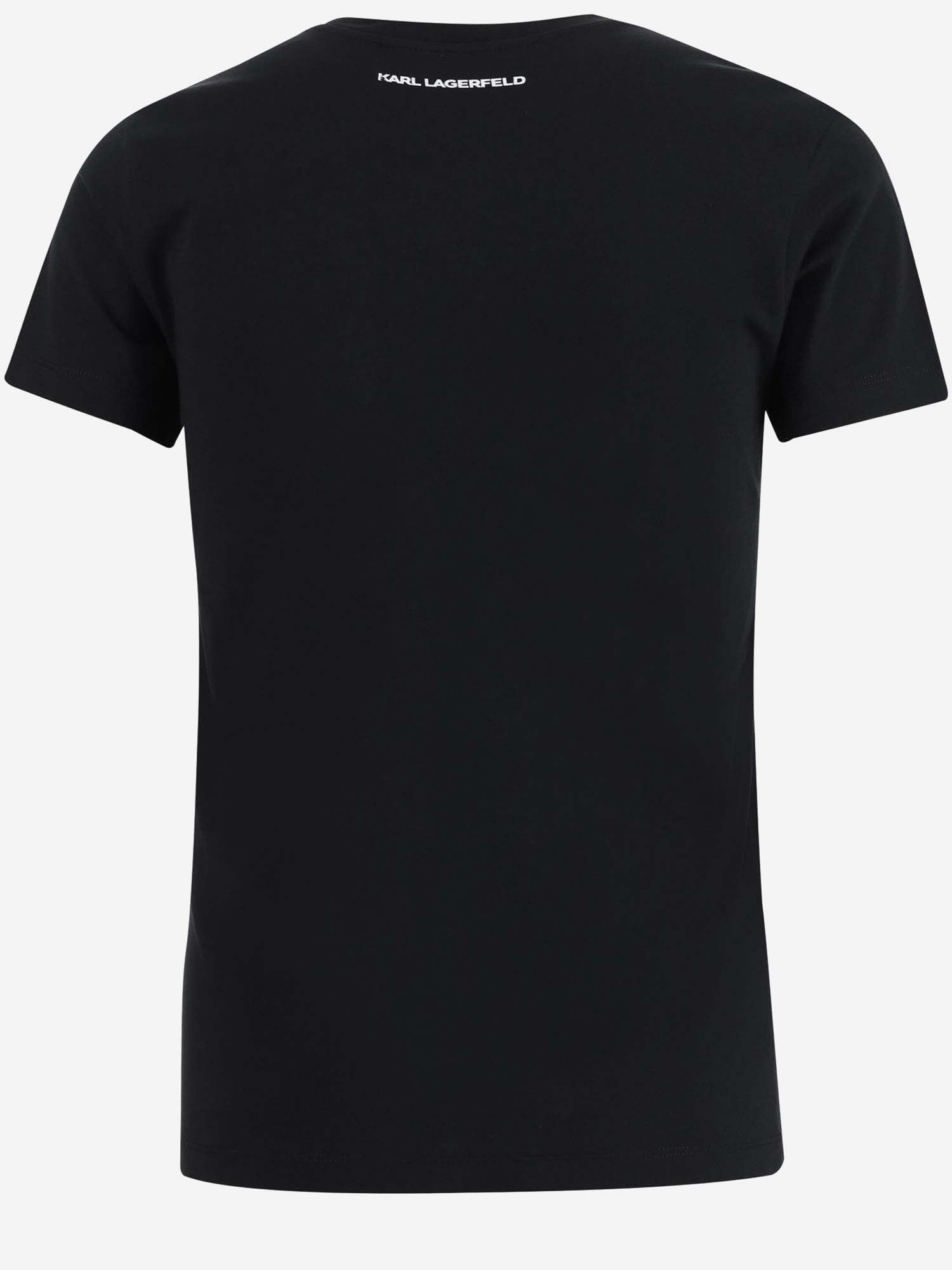 Shop Karl Lagerfeld Cotton T-shirt With Logo In Black