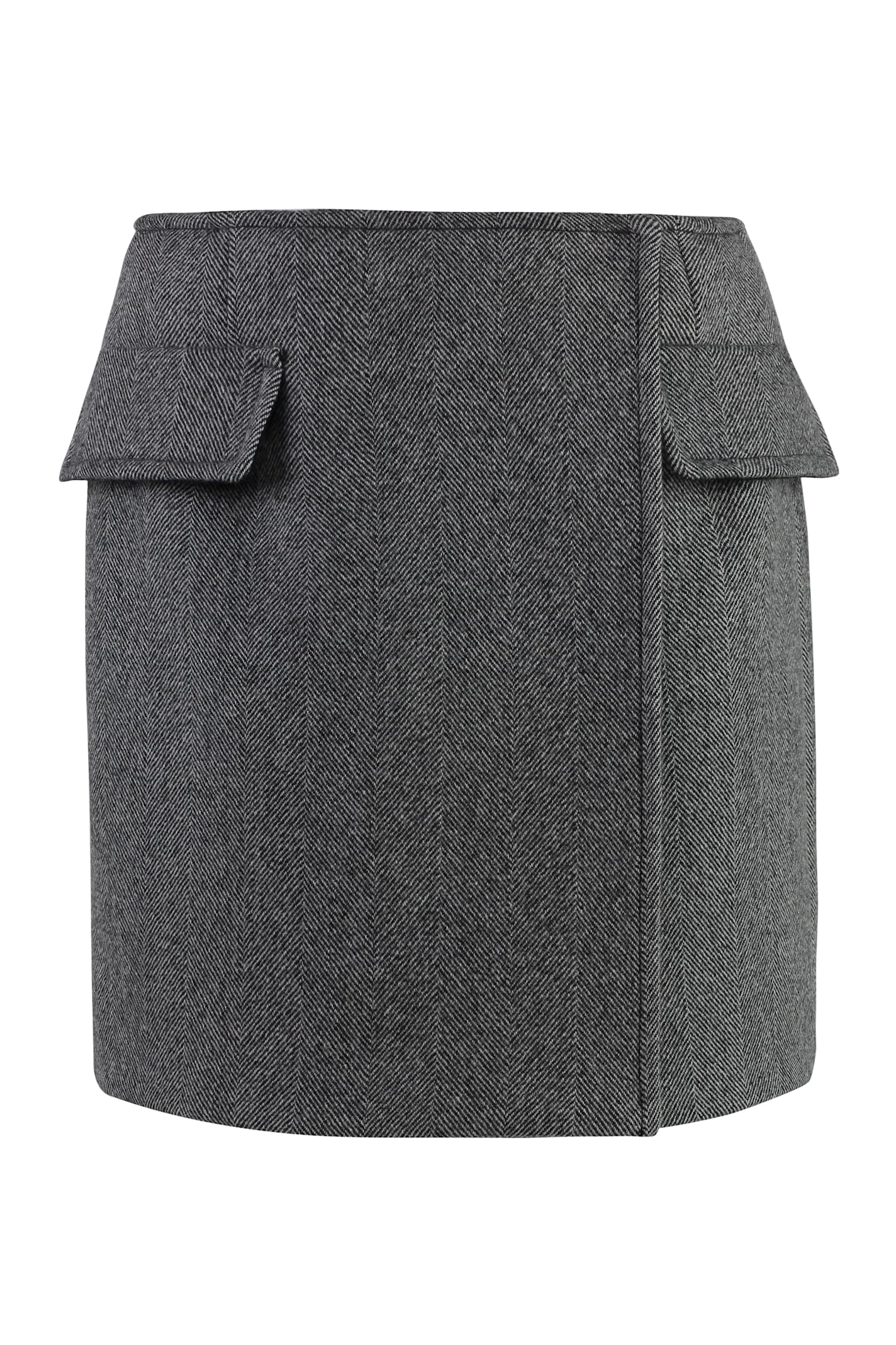 Shop Sportmax Laccio Wool Mini Skirt In Black