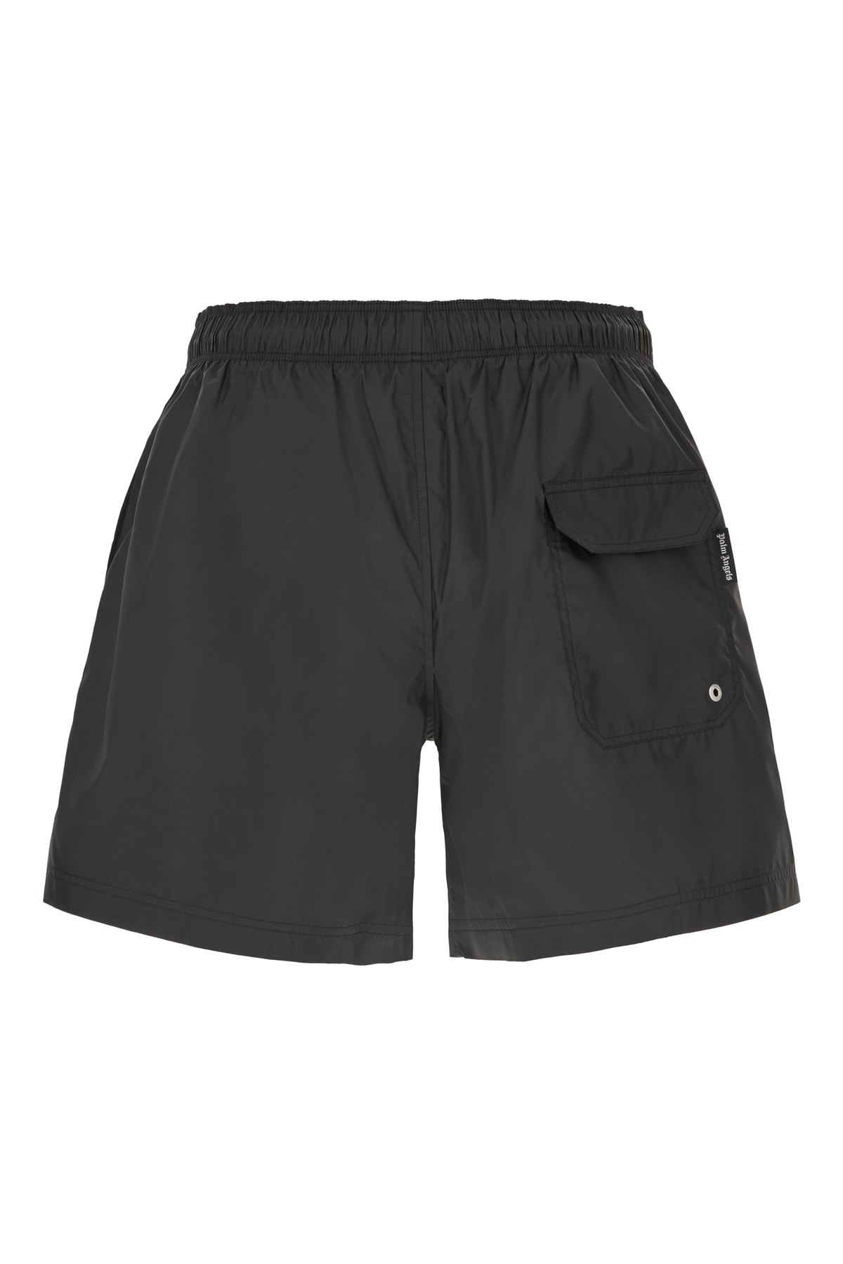 Shop Palm Angels Black Polyester Swimming Shorts In 1003