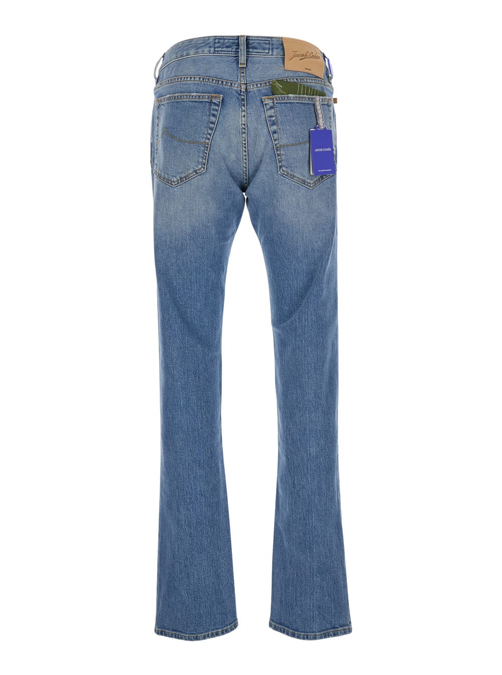Jacob Cohen 'bard' Light Blue Five Pocket Jeans With Logo Patch On The Back In Blu