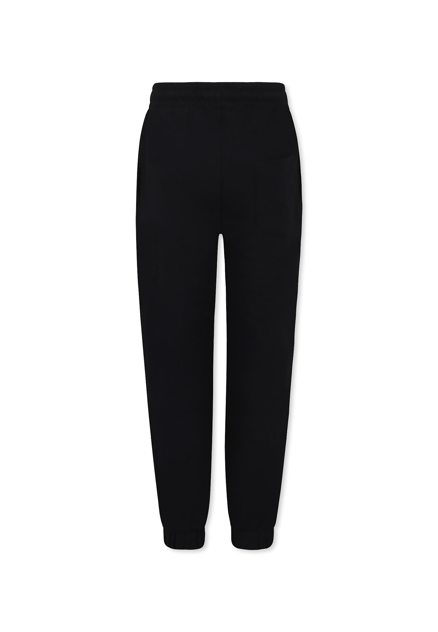 Msgm Black Trousers For Girl With Logo In Black