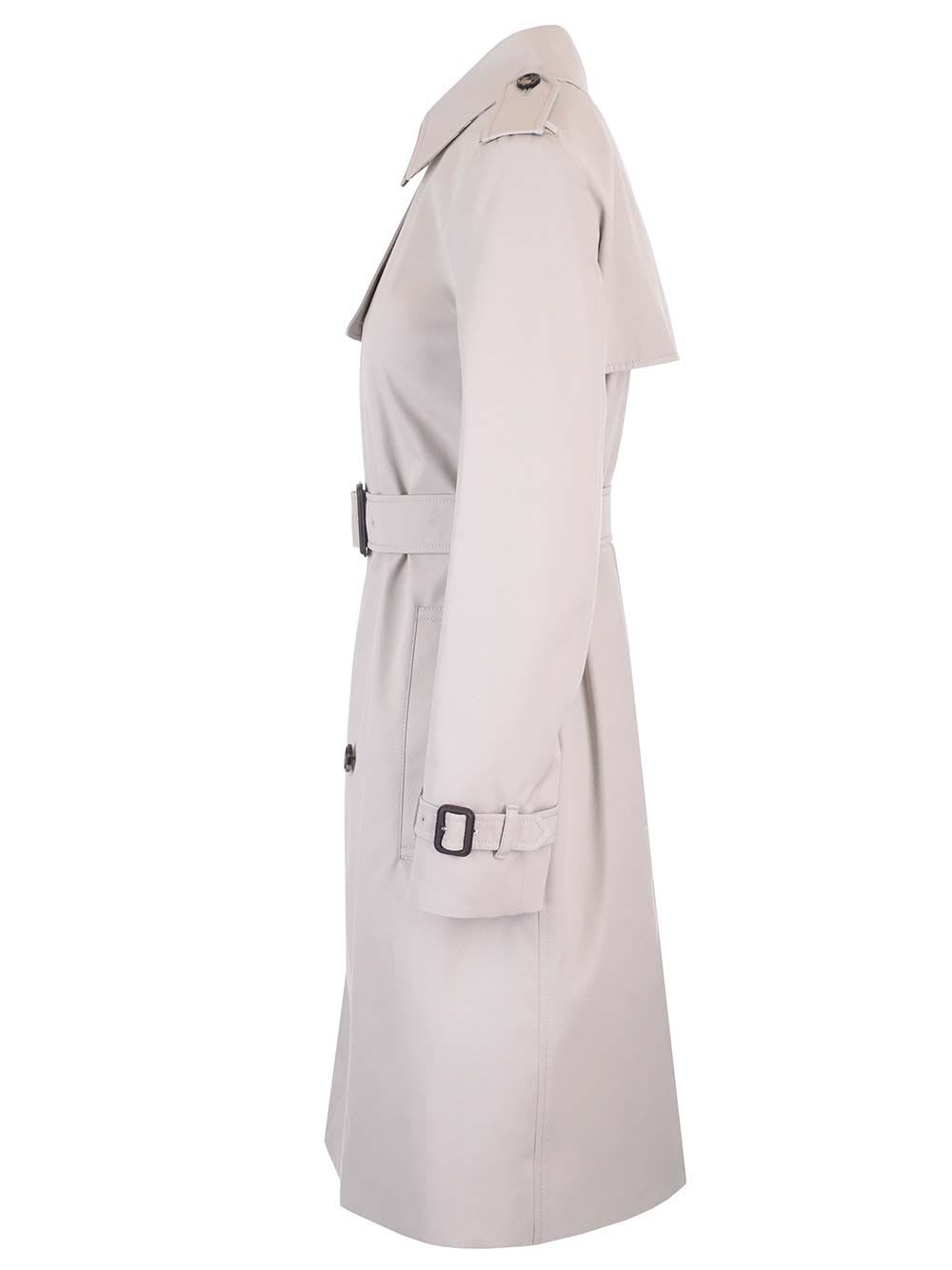 Burberry Medium-length Trench Coat Coats Grey In Heron