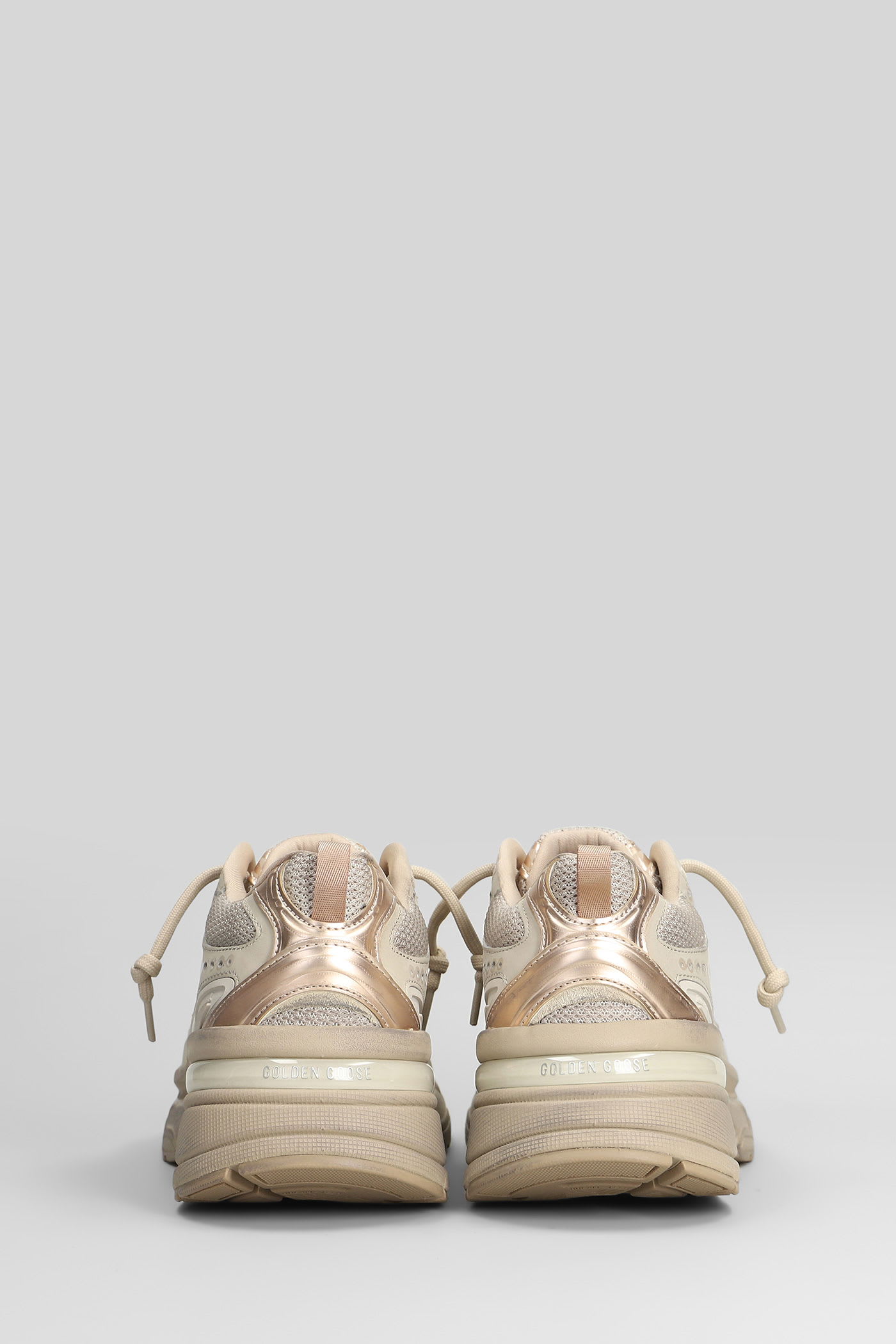 Golden Goose Light Star Sneakers In Taupe Leather And Fabric In Brown