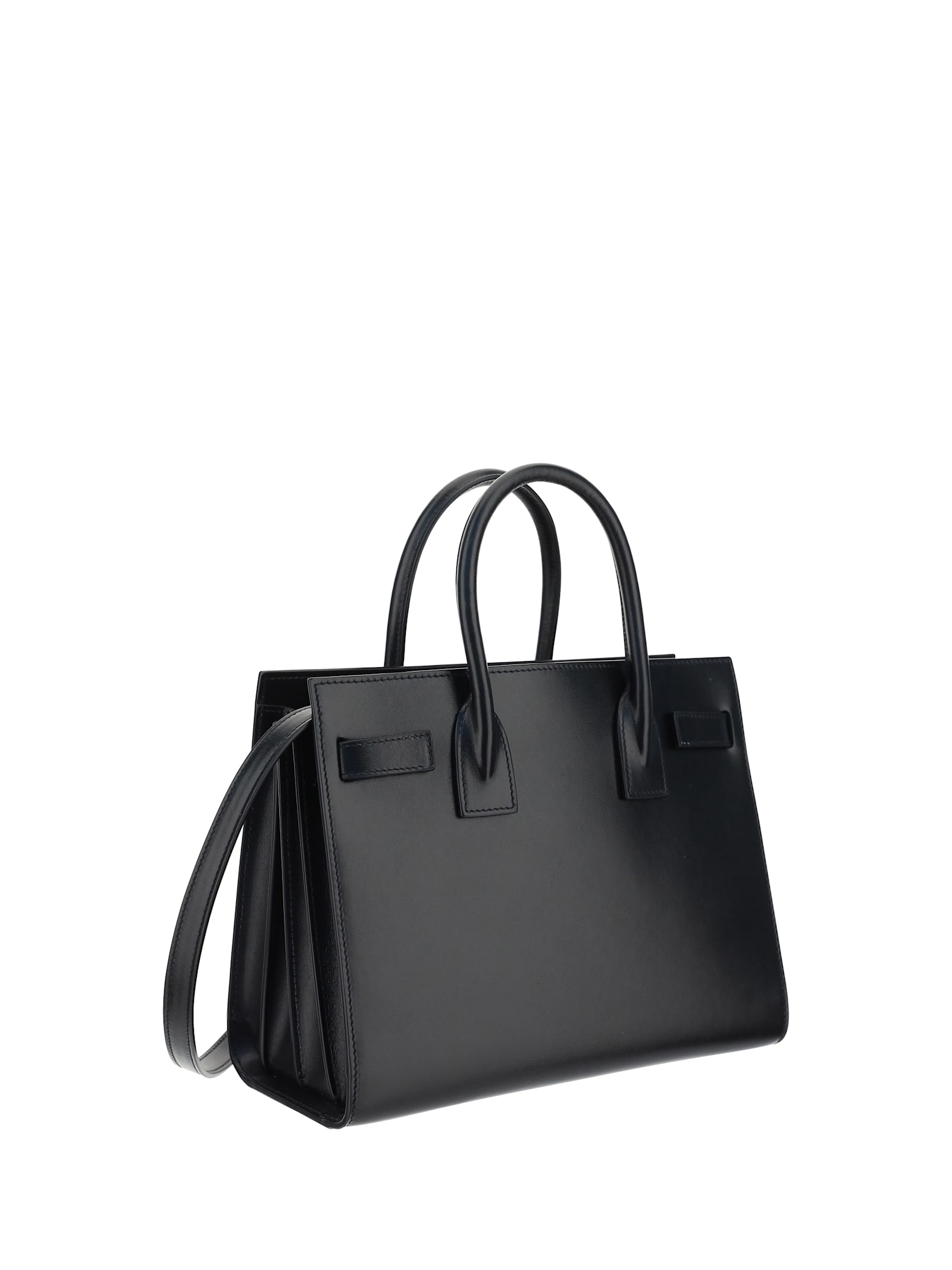 Saint Laurent Sac De Jour Mini Leather Top Handle Bag In Black