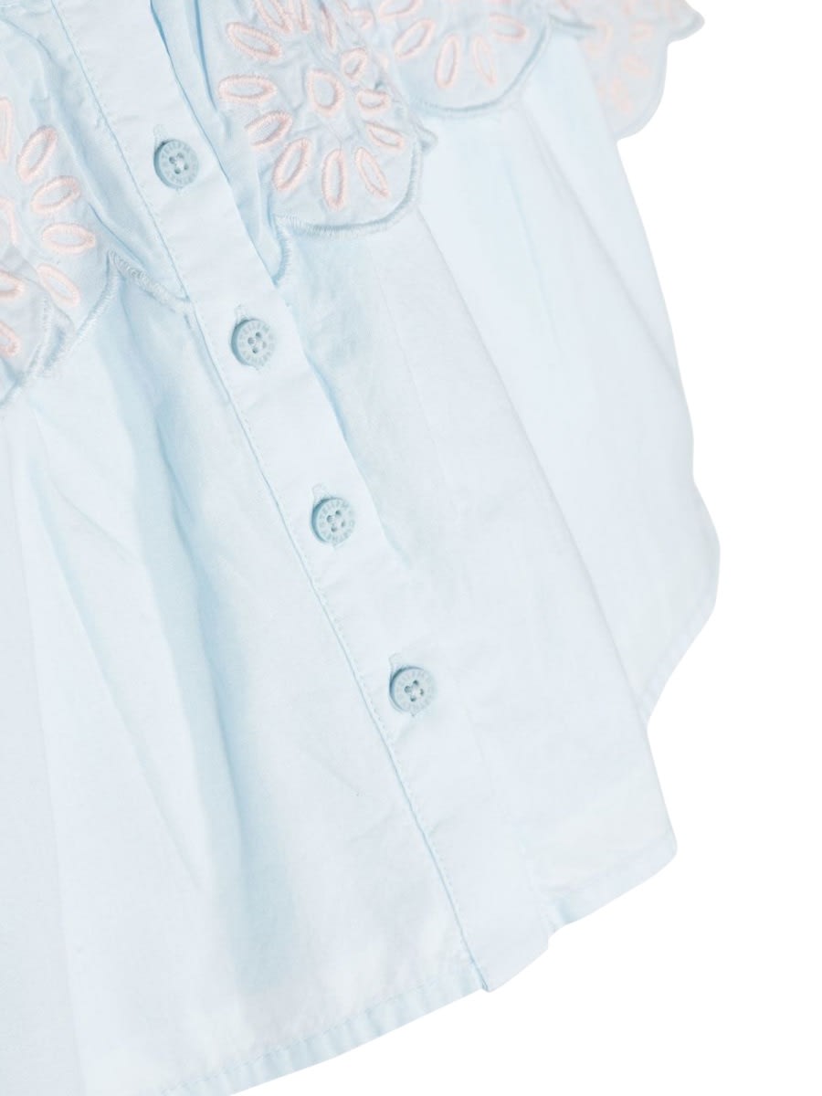Stella Mccartney Top Square Neckline Mc In Baby Blue