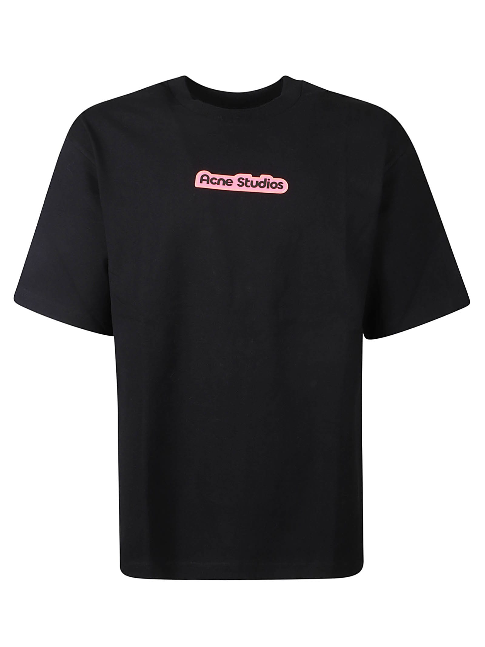 Shop Acne Studios Chest Logo Regular T-shirt In Black