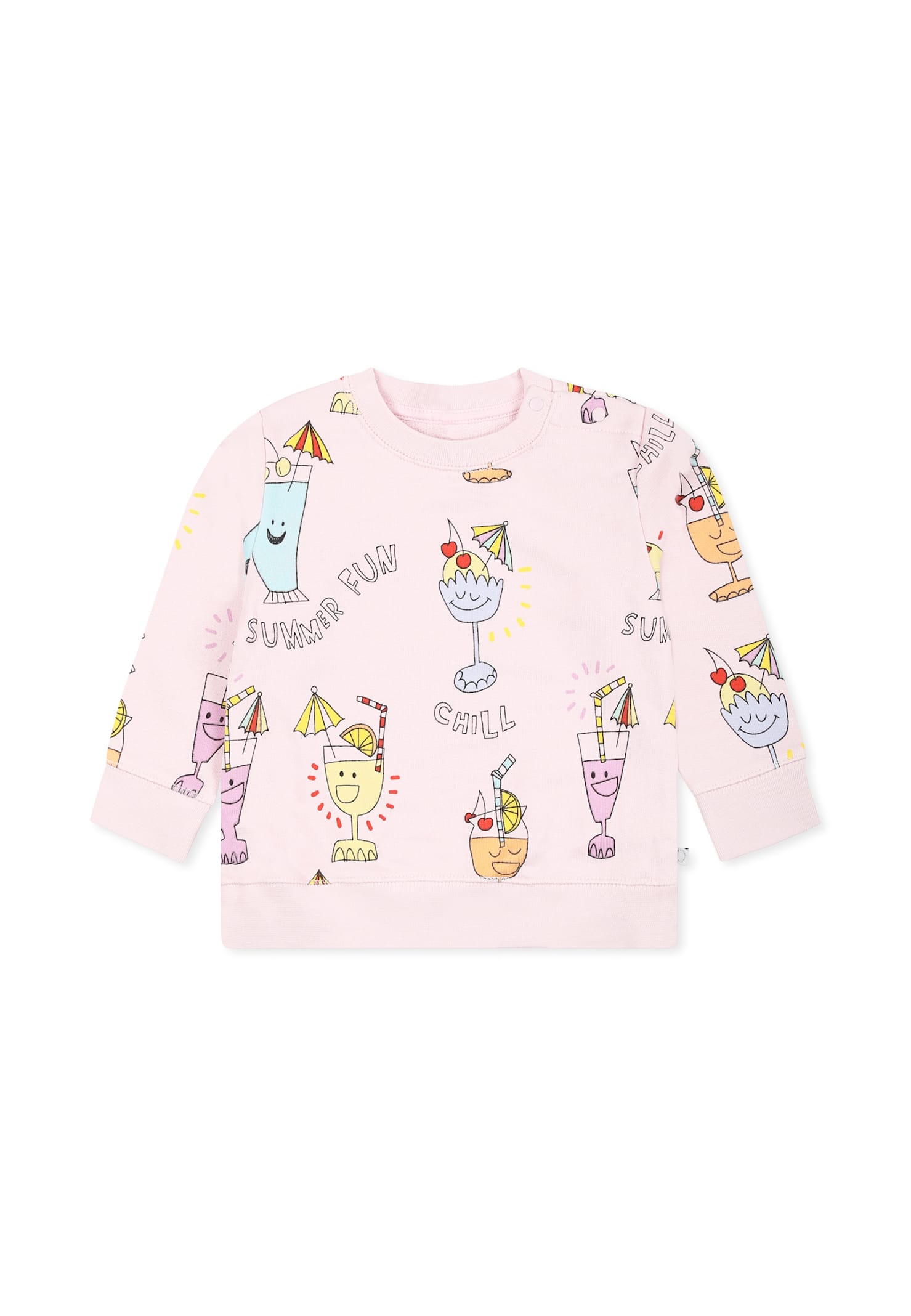 Stella Mccartney Lilac Suit For Baby Girl With Cocktail Print In Lilac