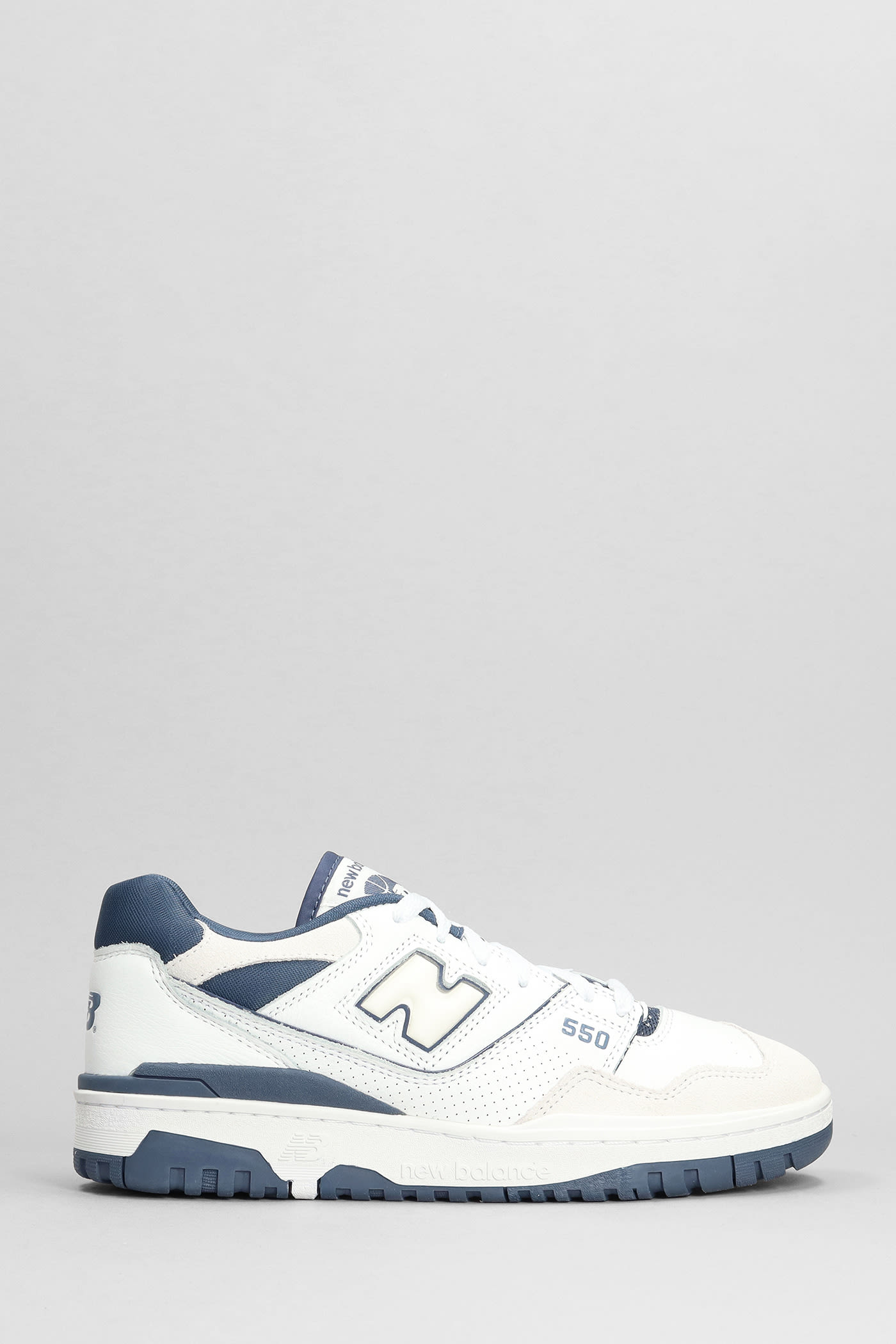 NEW BALANCE 550 SNEAKERS IN WHITE LEATHER AND FABRIC