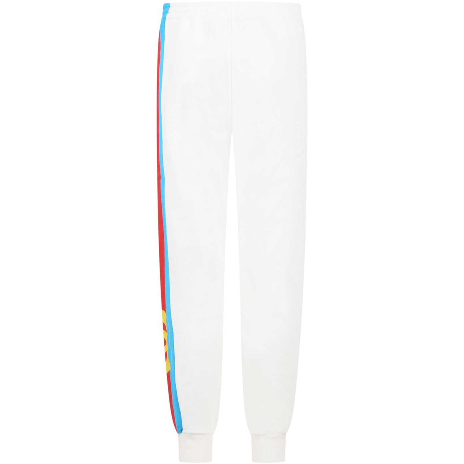Shop Gucci White Sweatpants For Kids With Gg Logo