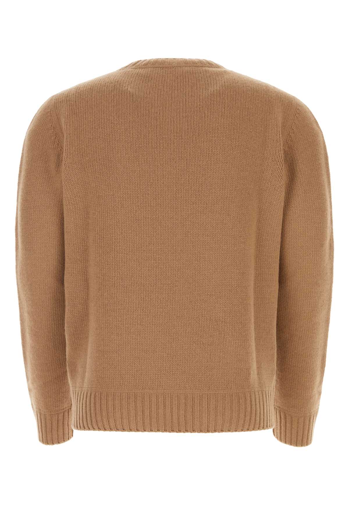 Shop Prada Biscuit Wool Blend Sweater In F0040