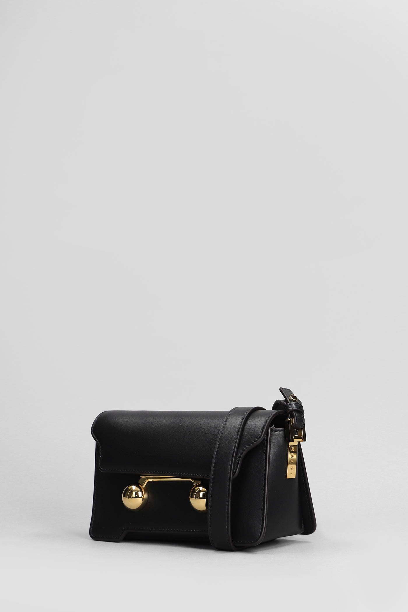 Shop Marni Trunkaroo Shoulder Bag In Black Leather