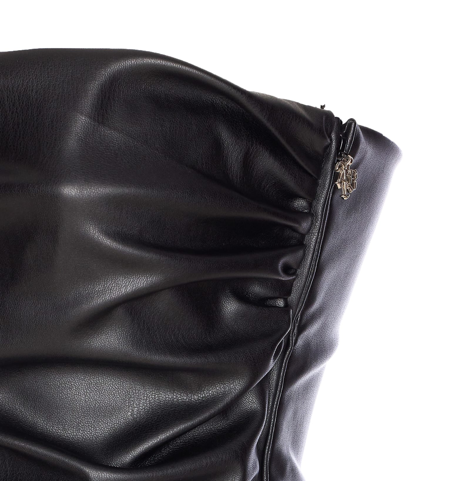 Aniye By Ruched Zipped Strapless Vest In Black
