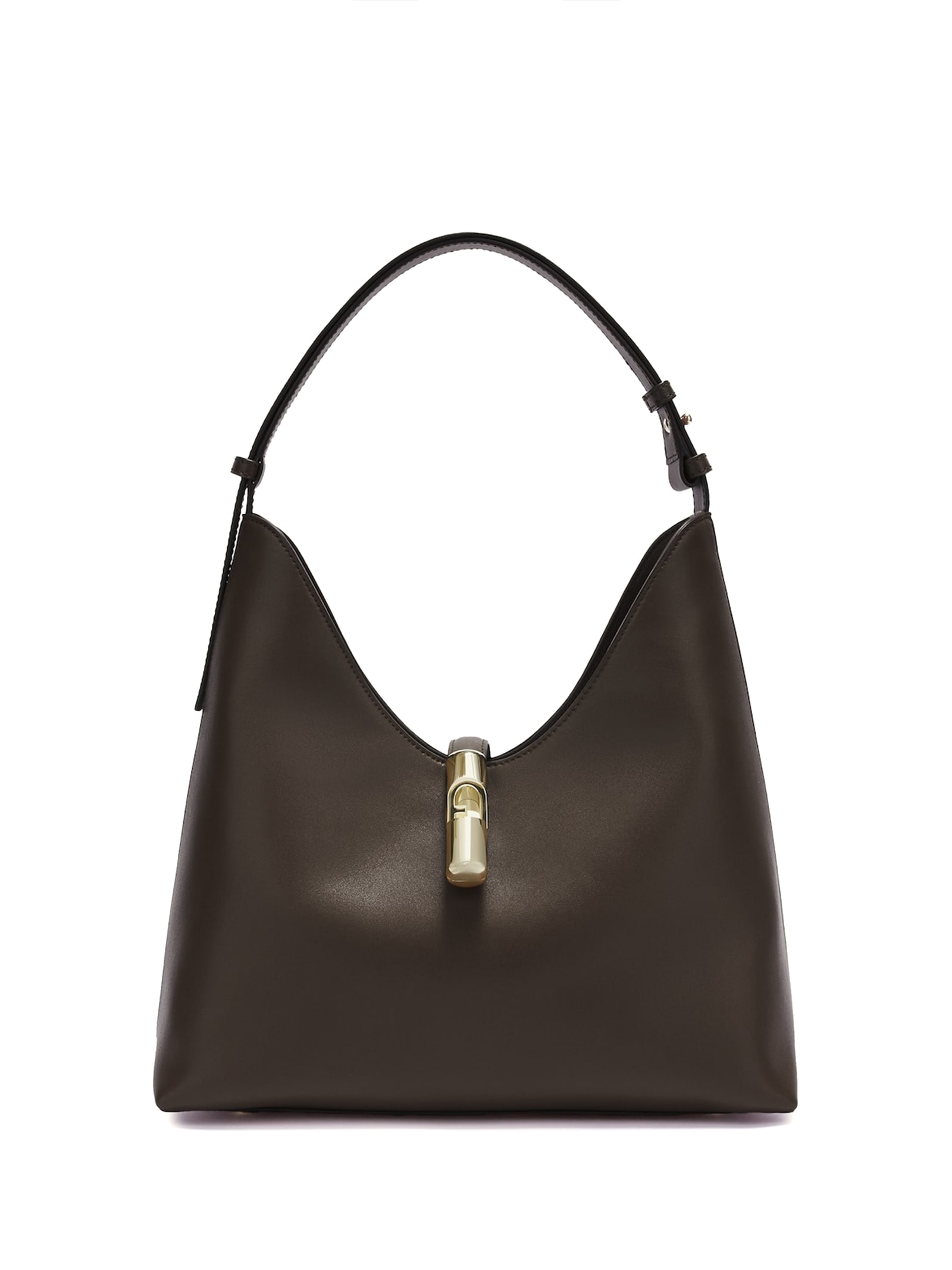 Furla Strap Lock Shoulder Bag In Brown
