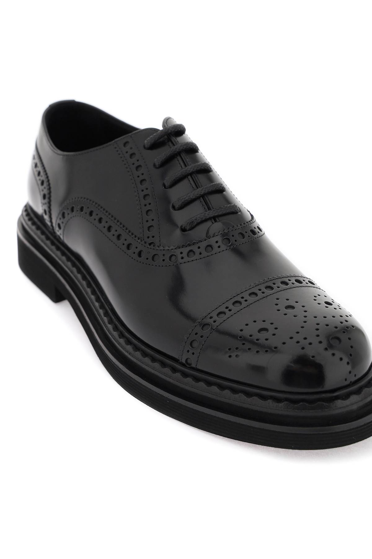 Shop Dolce & Gabbana Brushed Leather Oxford Lace-ups In Nero