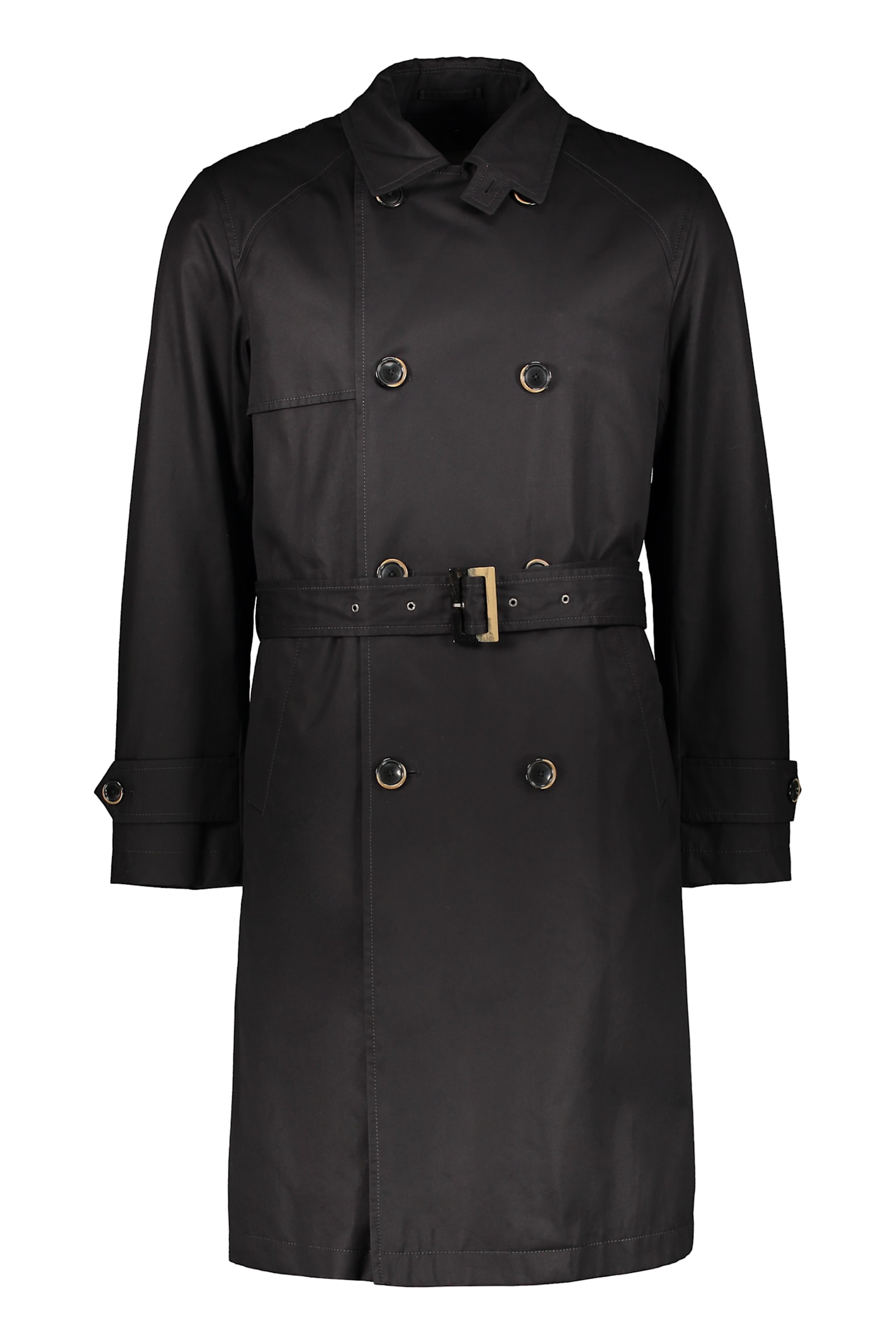 Herno Black Elegant Trench Coat With Adjustable Belt In Black