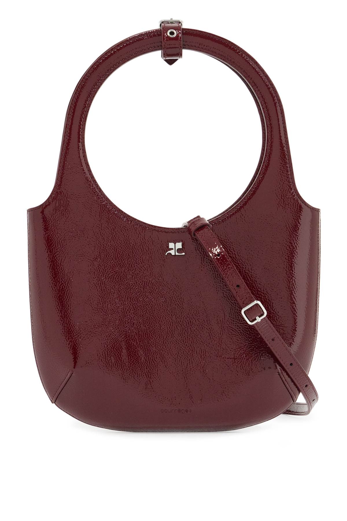 Shop Courrèges Handbag Holy In Naplack In Grenat (red)