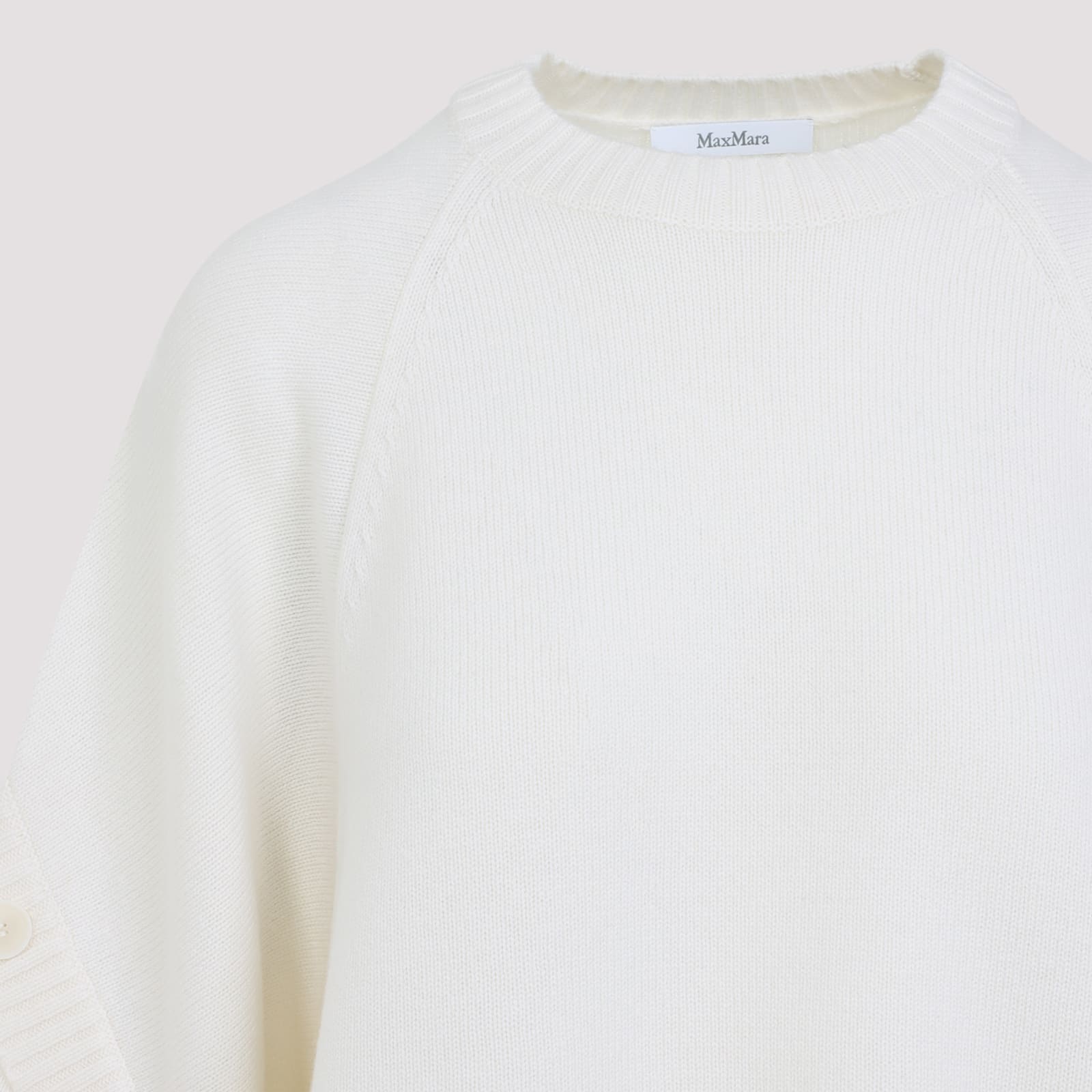 Max Mara Ampex Botton Sweater In White
