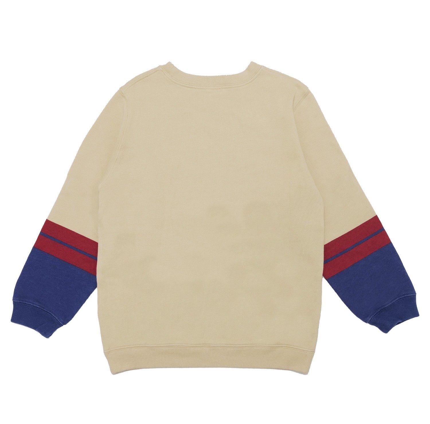 Shop Gucci Logo Printed Crewneck Sweatshirt In Beige