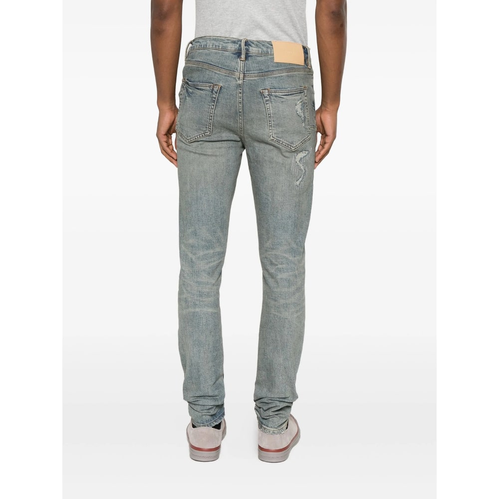 Purple Brand Pants With Worn Details In Blue