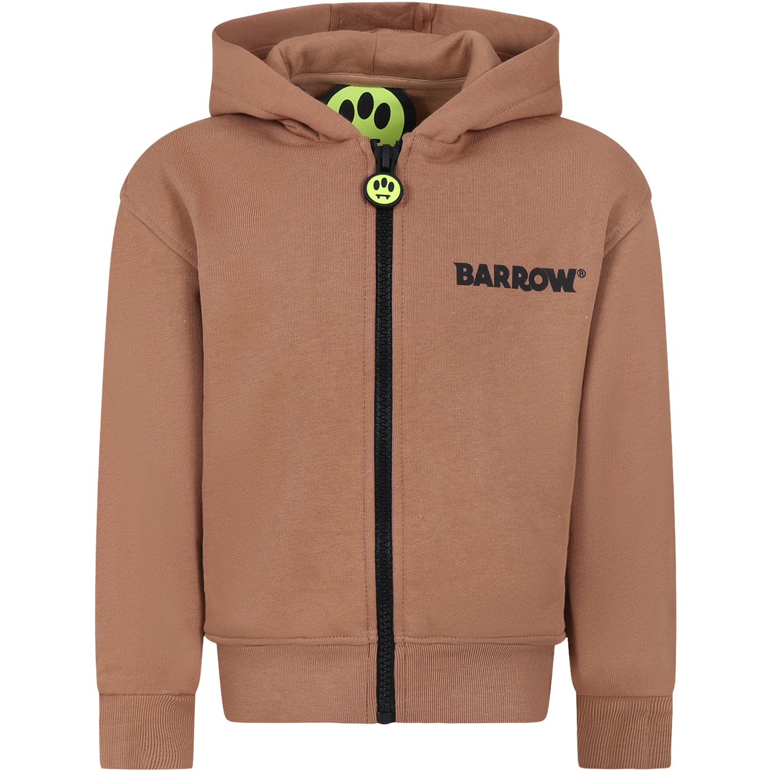 Shop Barrow Beige Sweatshirt For Kids With Logo And Smiley In Brown