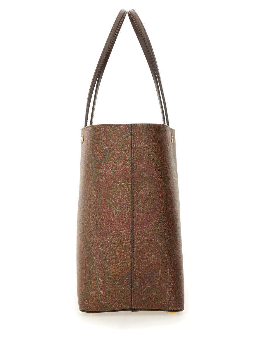 Shop Etro Paisley Patterned Shopping Bag In Brown