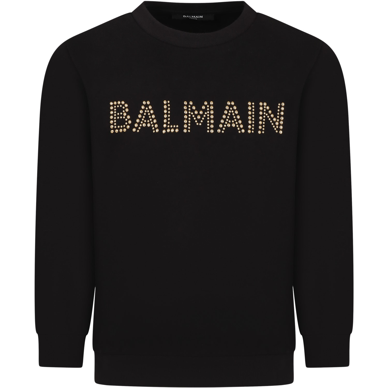 Balmain Kids' Black Sweat-shirt For Girl With Logo