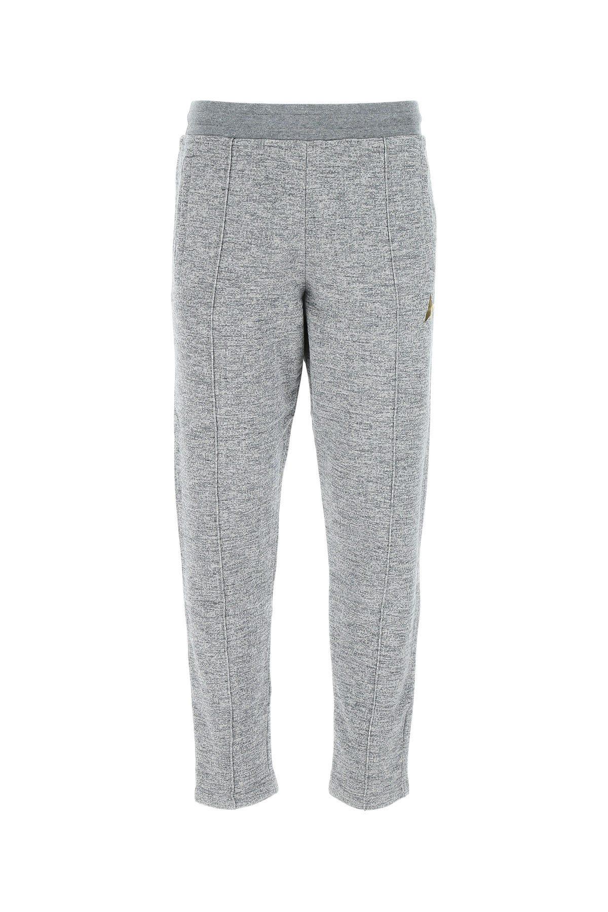 Shop Golden Goose Melange Grey Stretch Cotton Pant