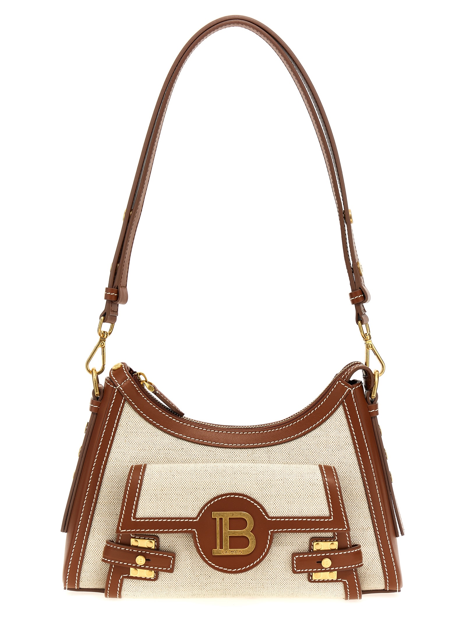 Shop Balmain B-buzz Hobo Shoulder Bag In Brown