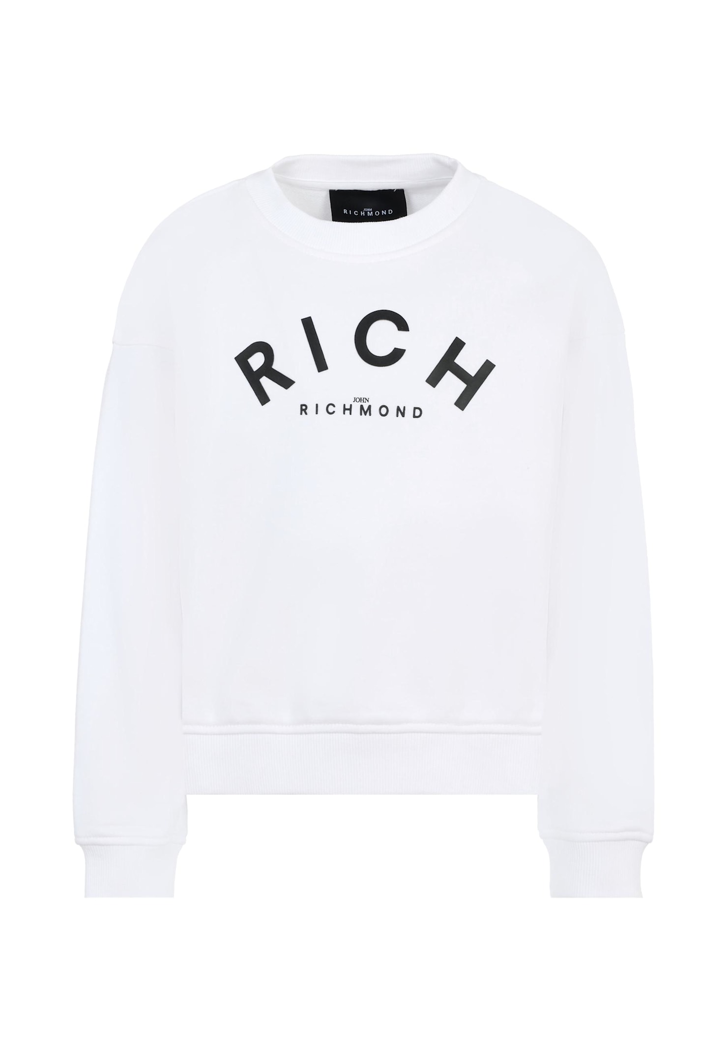 Richmond White Sweatshirt For Kids With Black Logo In White