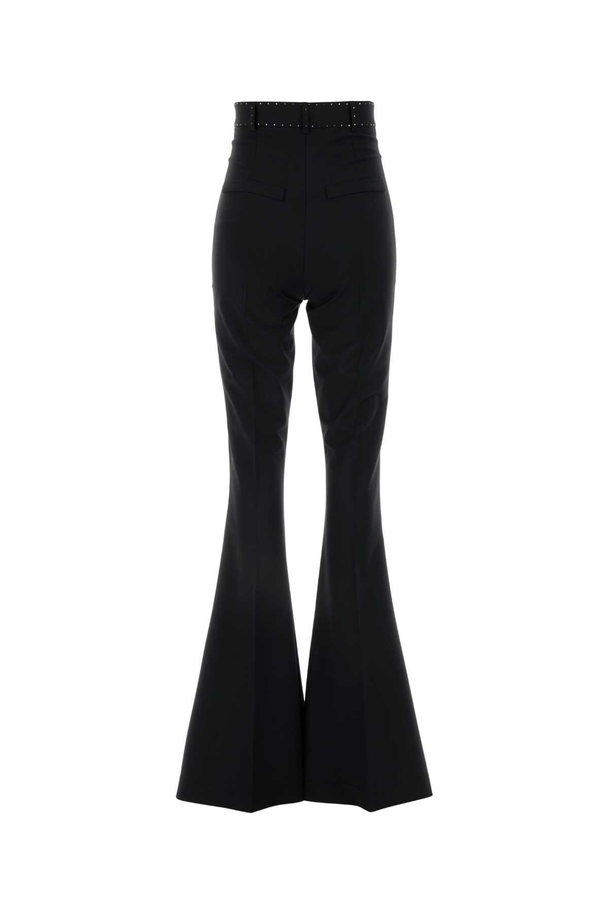 Shop Hebe Studio Black Stretch Wool Blend Bianca Pant In Blackcrystals