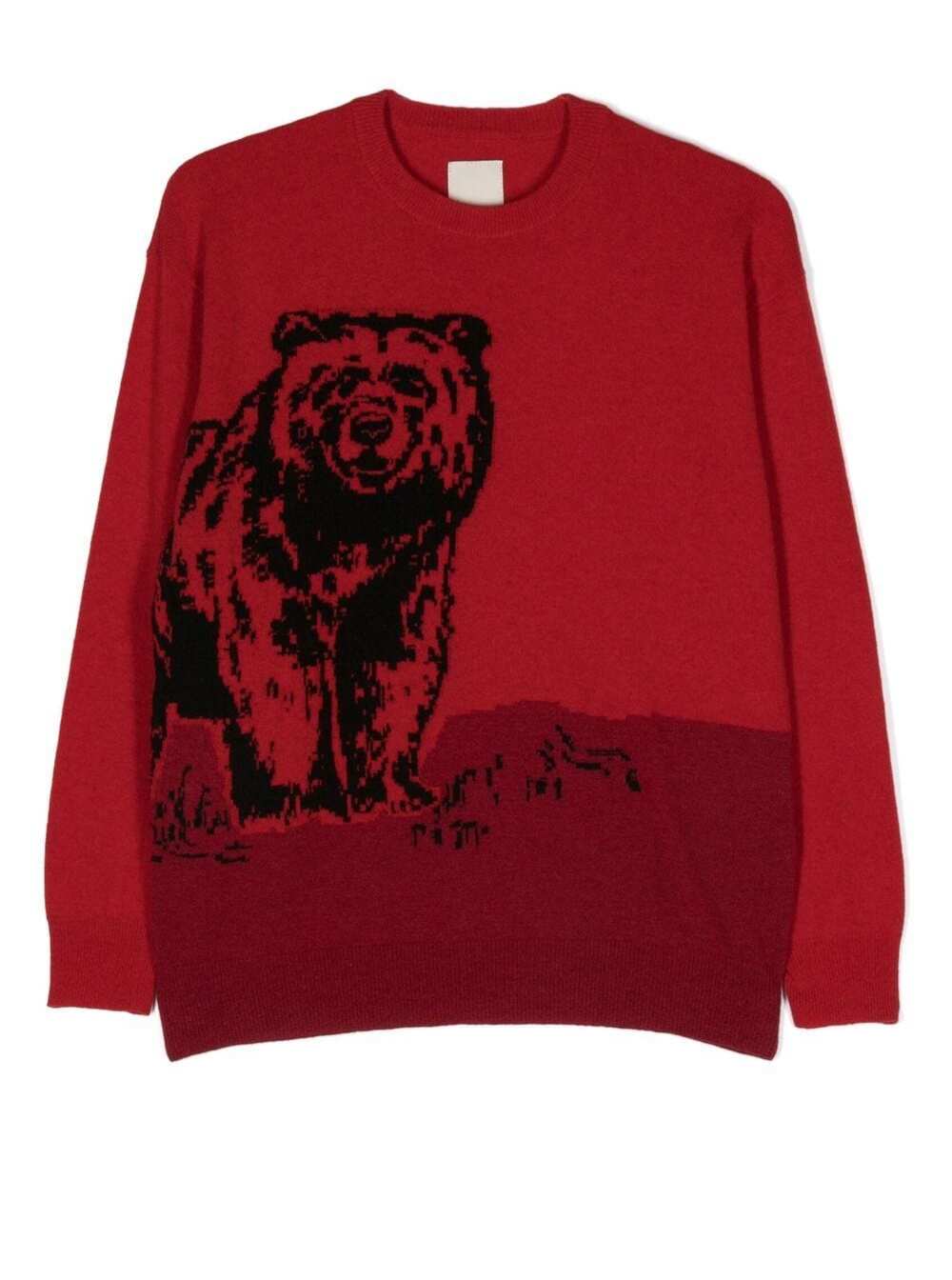 Suistainable Collection Recycled Wool Pullover With Jacquard Motif Bambino Emporio Armani Kids