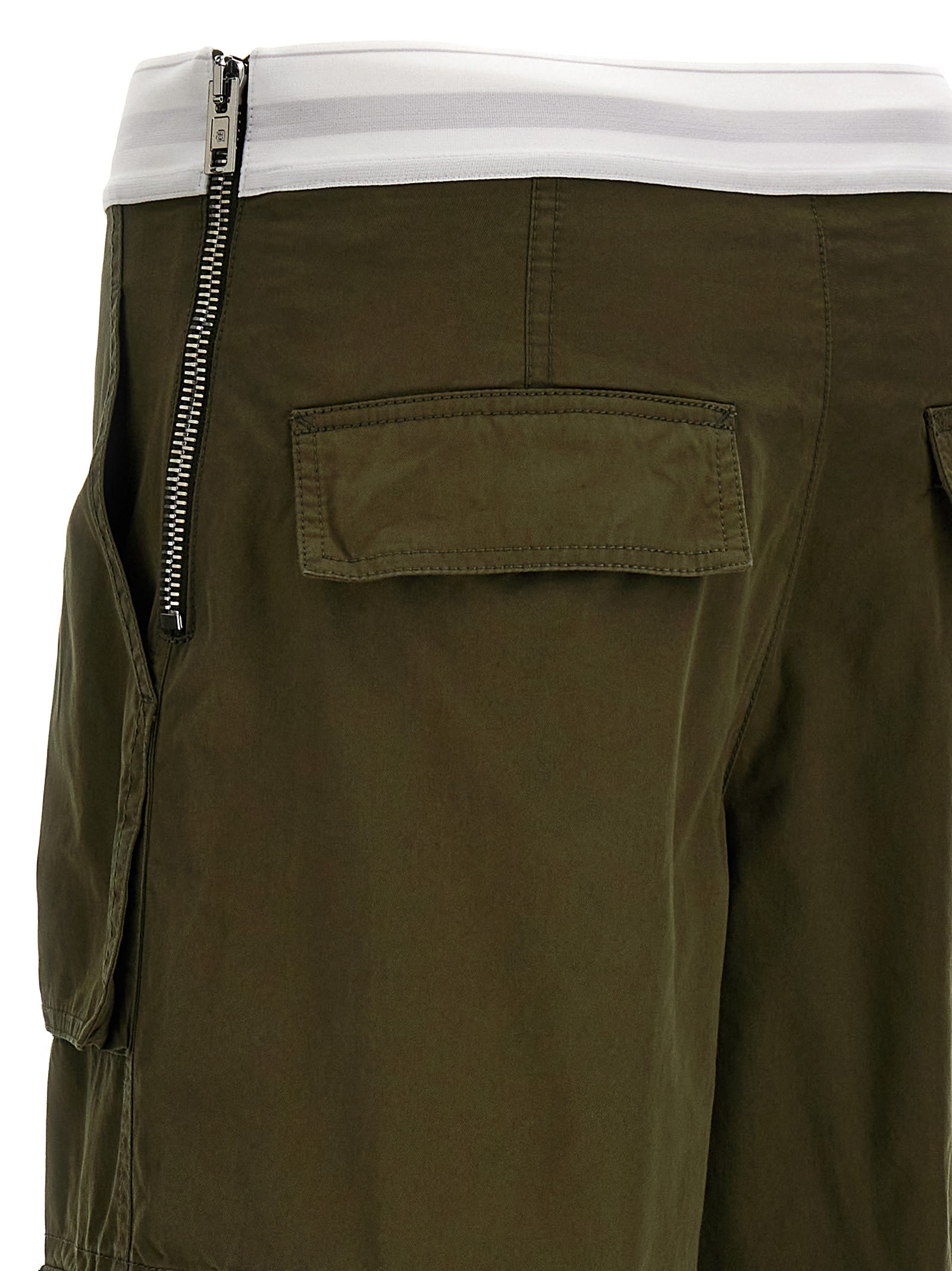 Shop Alexander Wang Mid Rise Cargo Rave Pants In Green