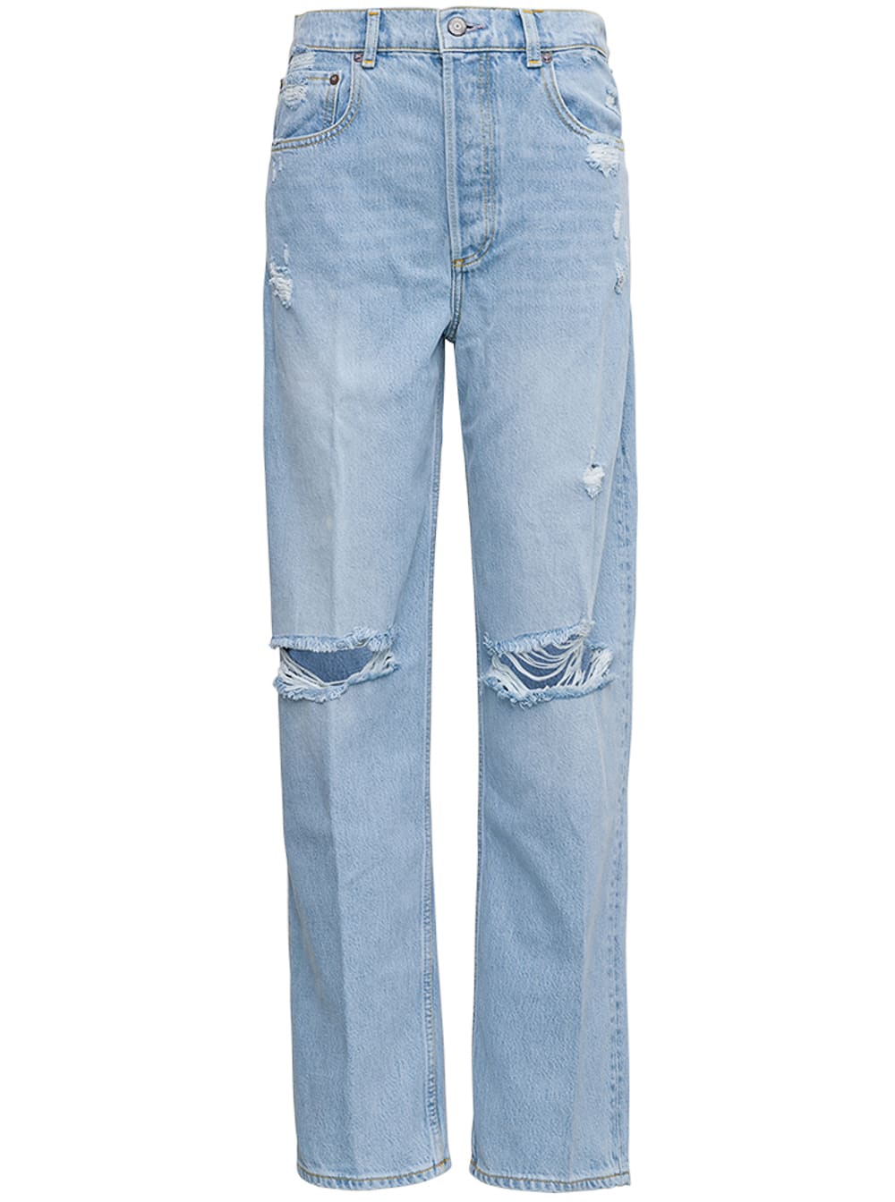 Boyish Blue Denim Jeans With Tears Details